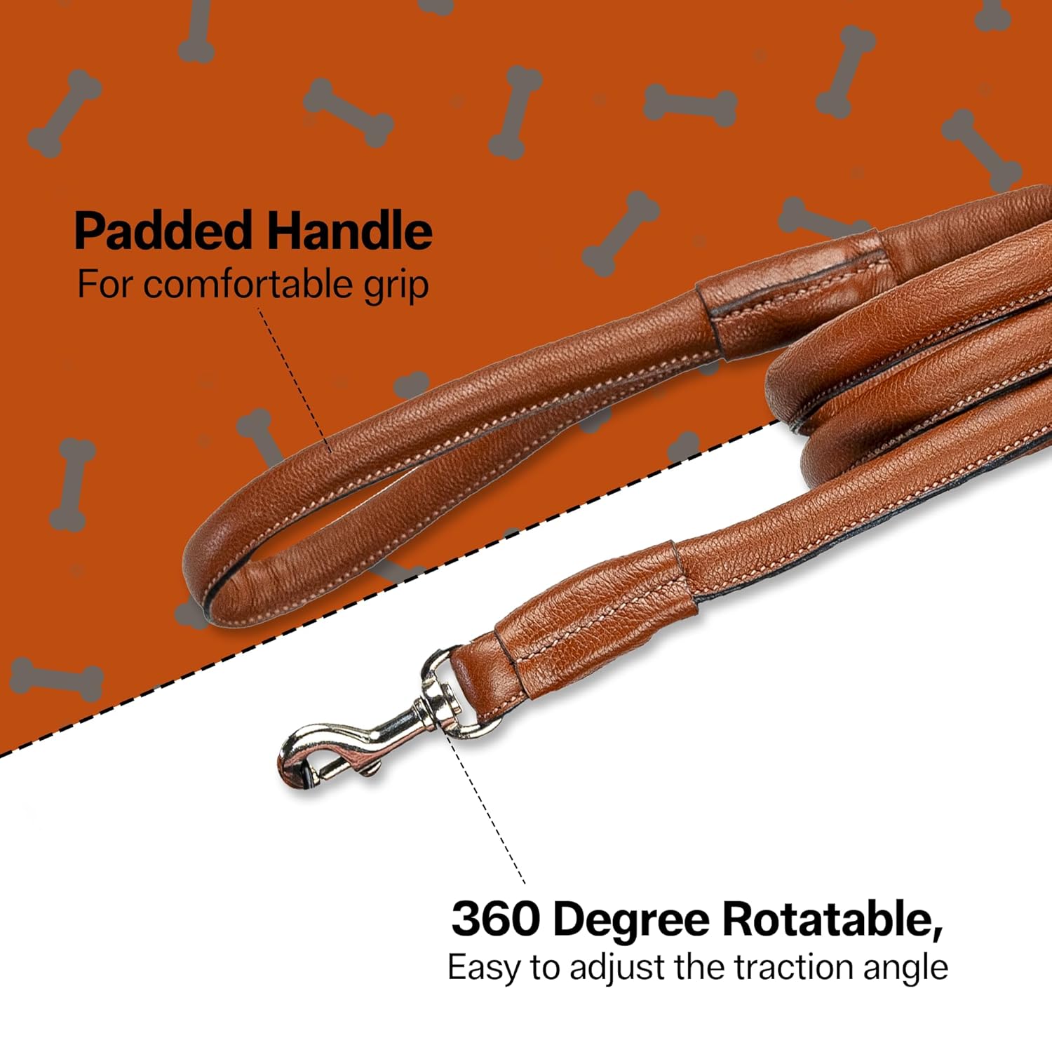 Adil's Softy Leather Dog Collar & Leash Set