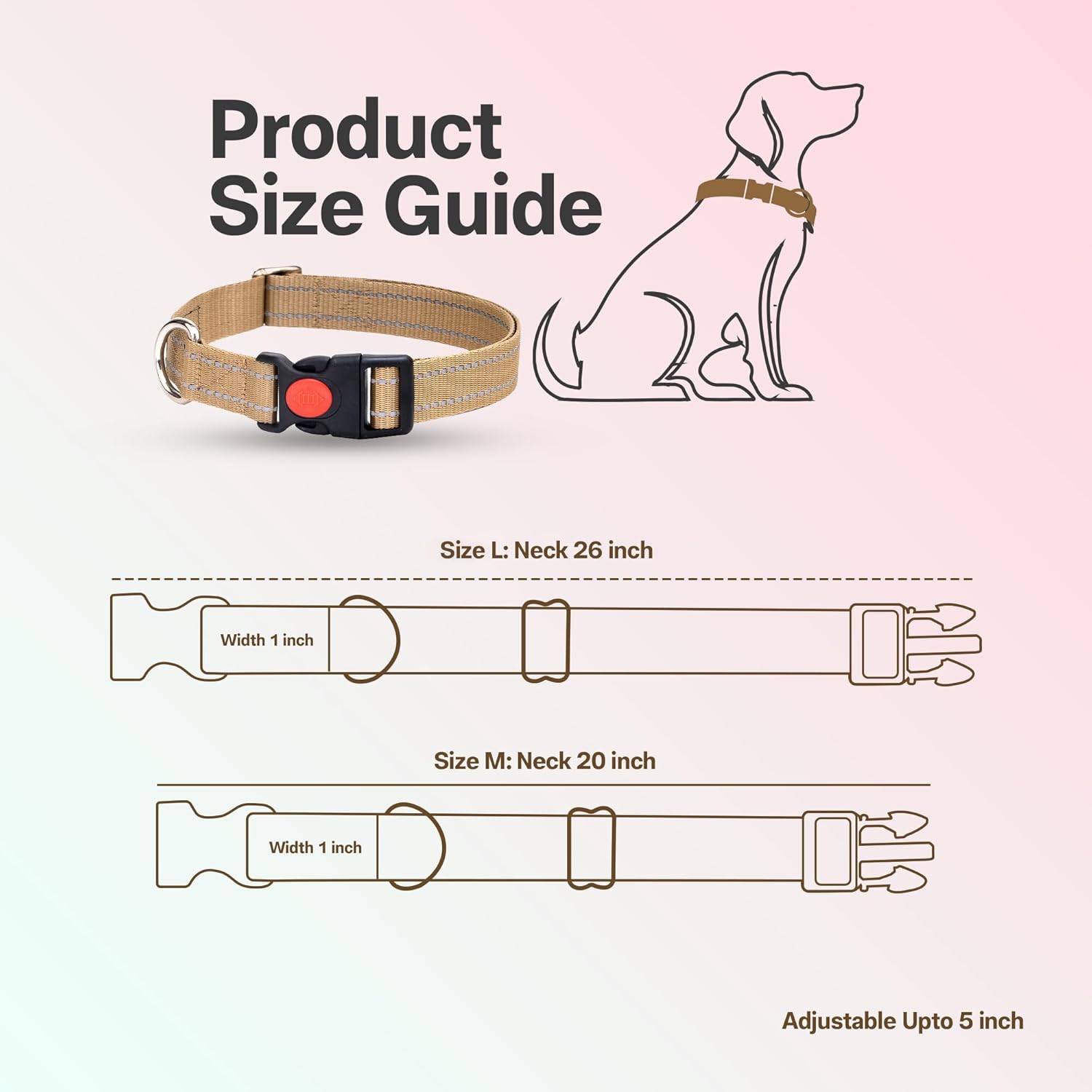 Adil’S Nylon Reflective Dog Collar with Quick Release Strong Plastic Lock Buckle – Suitable for Small, Medium & Large Dogs