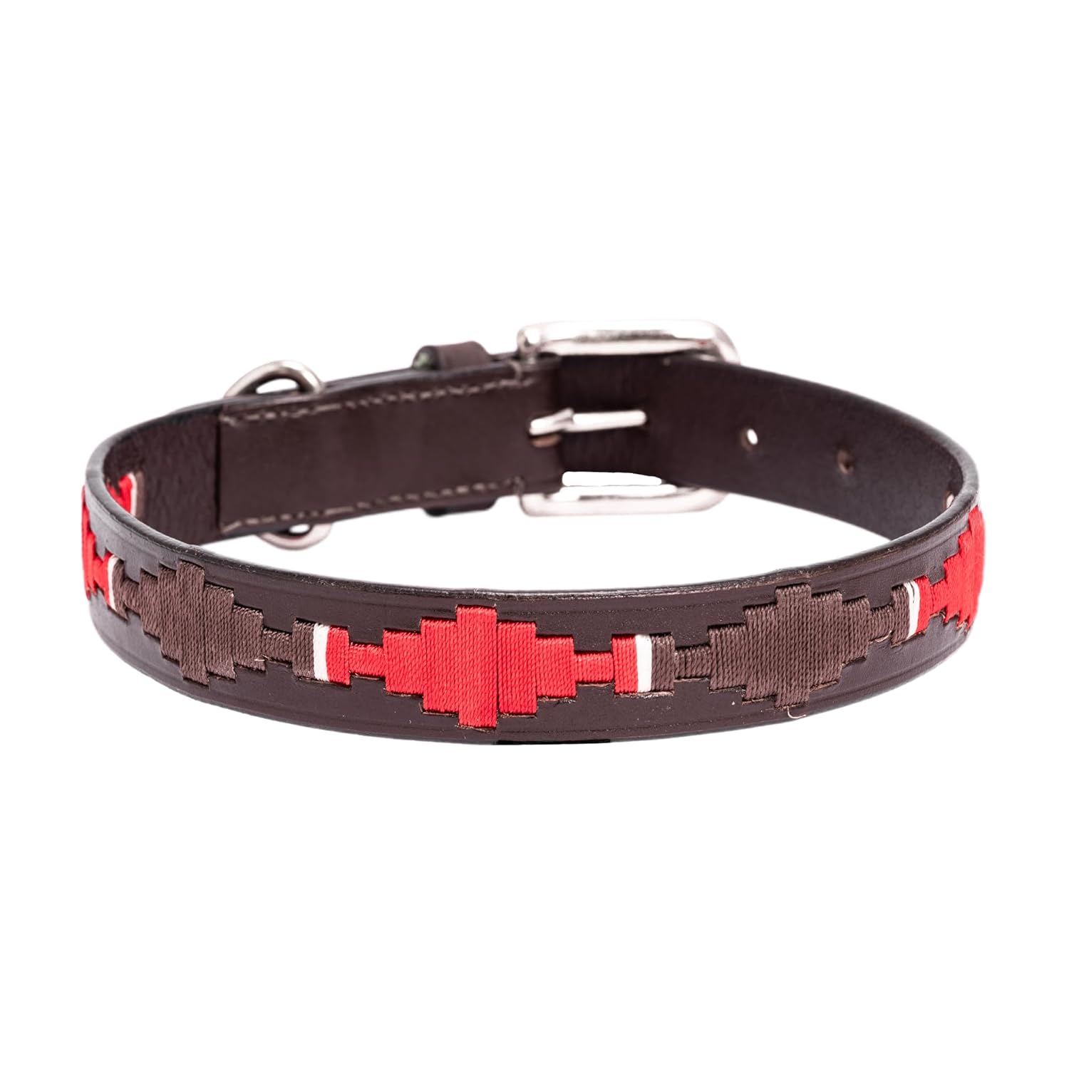 ADIL'S Polo Dog Collar,1 Inch Width Handcrafted by Artisans|Leather Dog Collar with Strong Metal Buckle & D-Ring for Small, Medium & Large Dogs