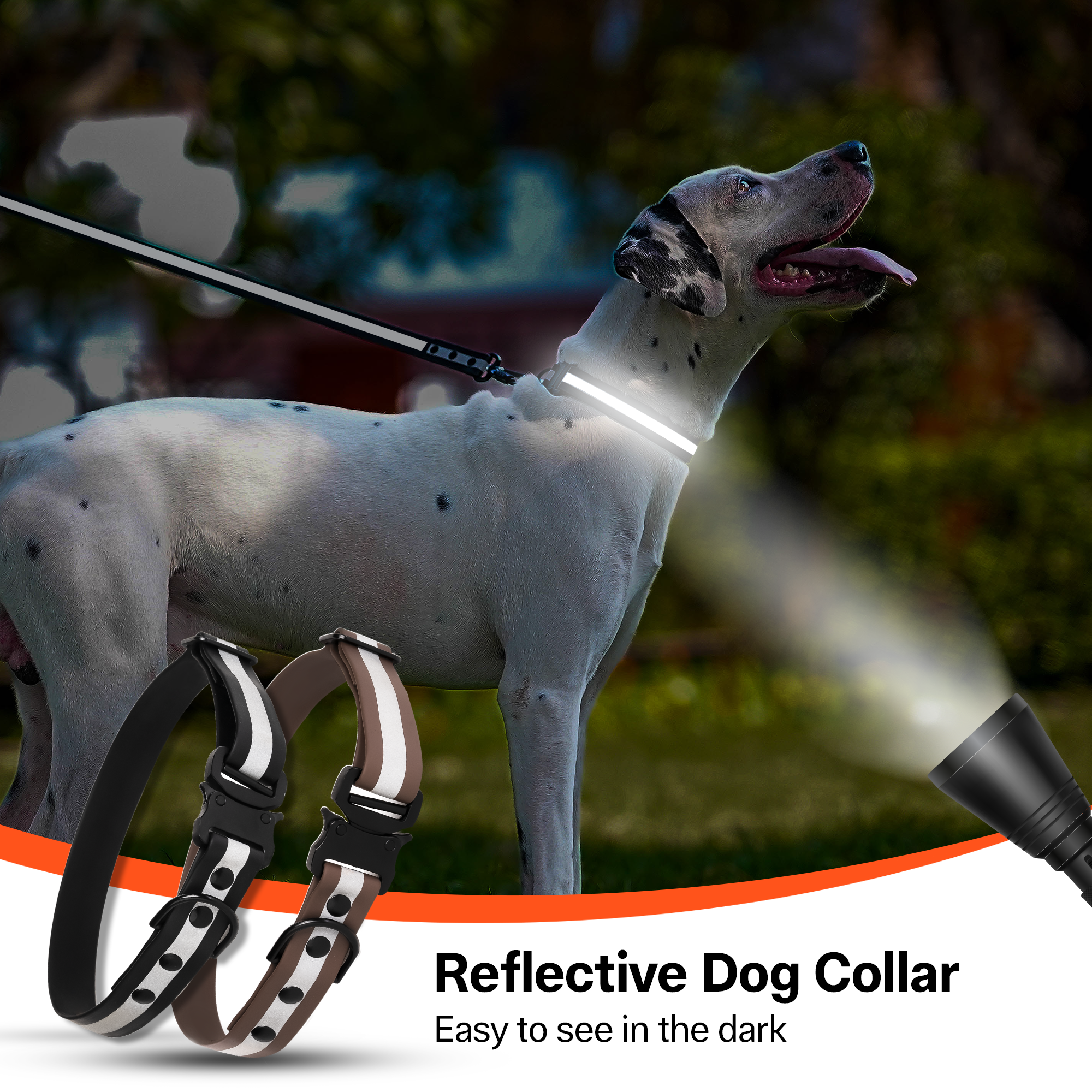 Adil'S Biothane Reflective Dog Collar 1 inch Width - Waterproof Heavy Duty Dog Collars with Quick Release Buckle & D-Ring for leashes Fits Small, Large & Medium Dogs