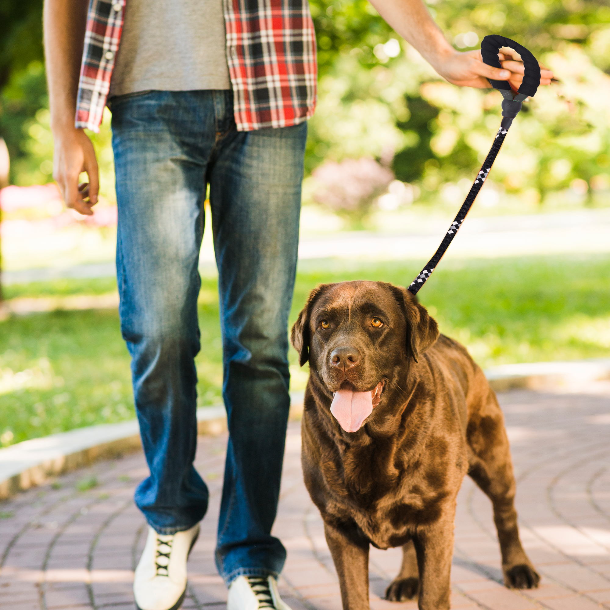 ADIL’S Heavy Duty Nylon Dog Leash, Reflective Dog Leash for Medium & Large Dogs (5 Feet)