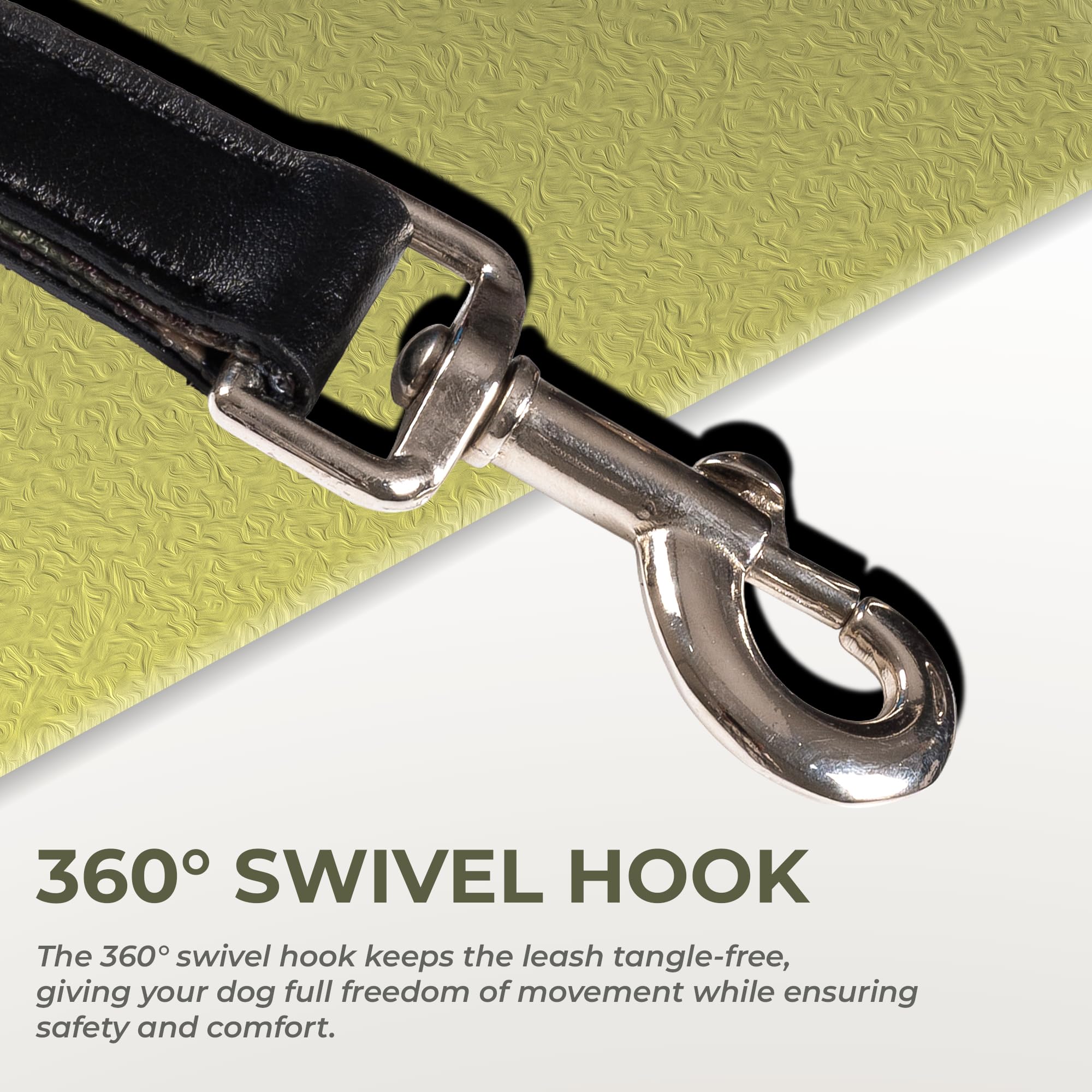 Adil’s Nylon Adjustable Dog Leash in Army Print with Soft Leather Handle, Heavy-Duty Strap & 360° Swivel Hook – Durable Training & Walking Leash for Small, Medium & Large Pets.