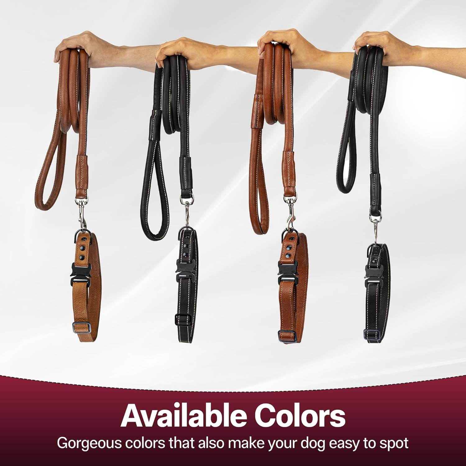 Adil’S Premium Rolled NDM Softy Leather Dog Leashes - 5 Feet Length