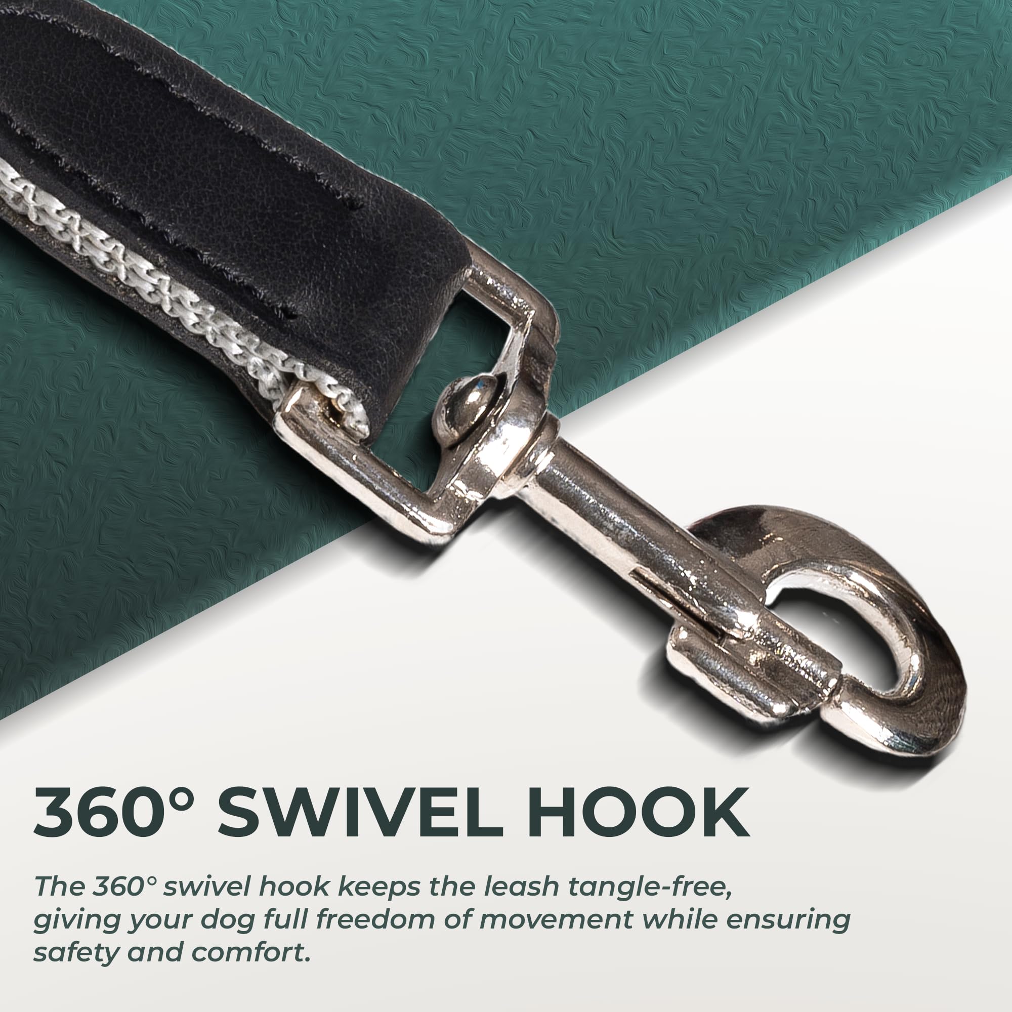 Adil’s 5FT Adjustable Nylon Dog Leash with Soft Leather Handle – Durable Long Lead with 360° Swivel Hook – Strong, Tangle-Free Leash for Walking & Training Small, Medium & Large Dogs