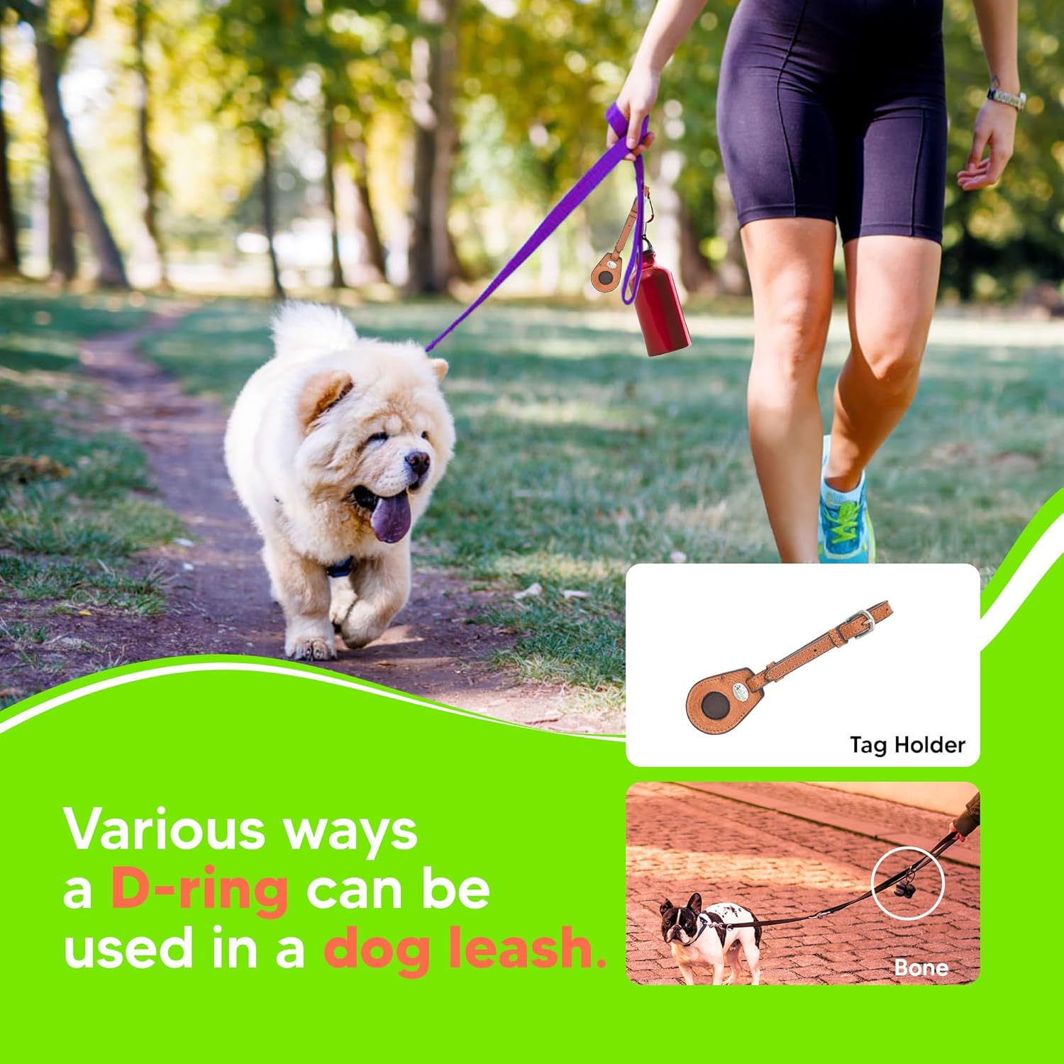 Adil’s Biothane Dog Leash - Waterproof Leashes for Dogs, Metal Hook, Adjustable 5ft Length Suitable for Dogs & Puppies, Ideal for Walking, Running & Training