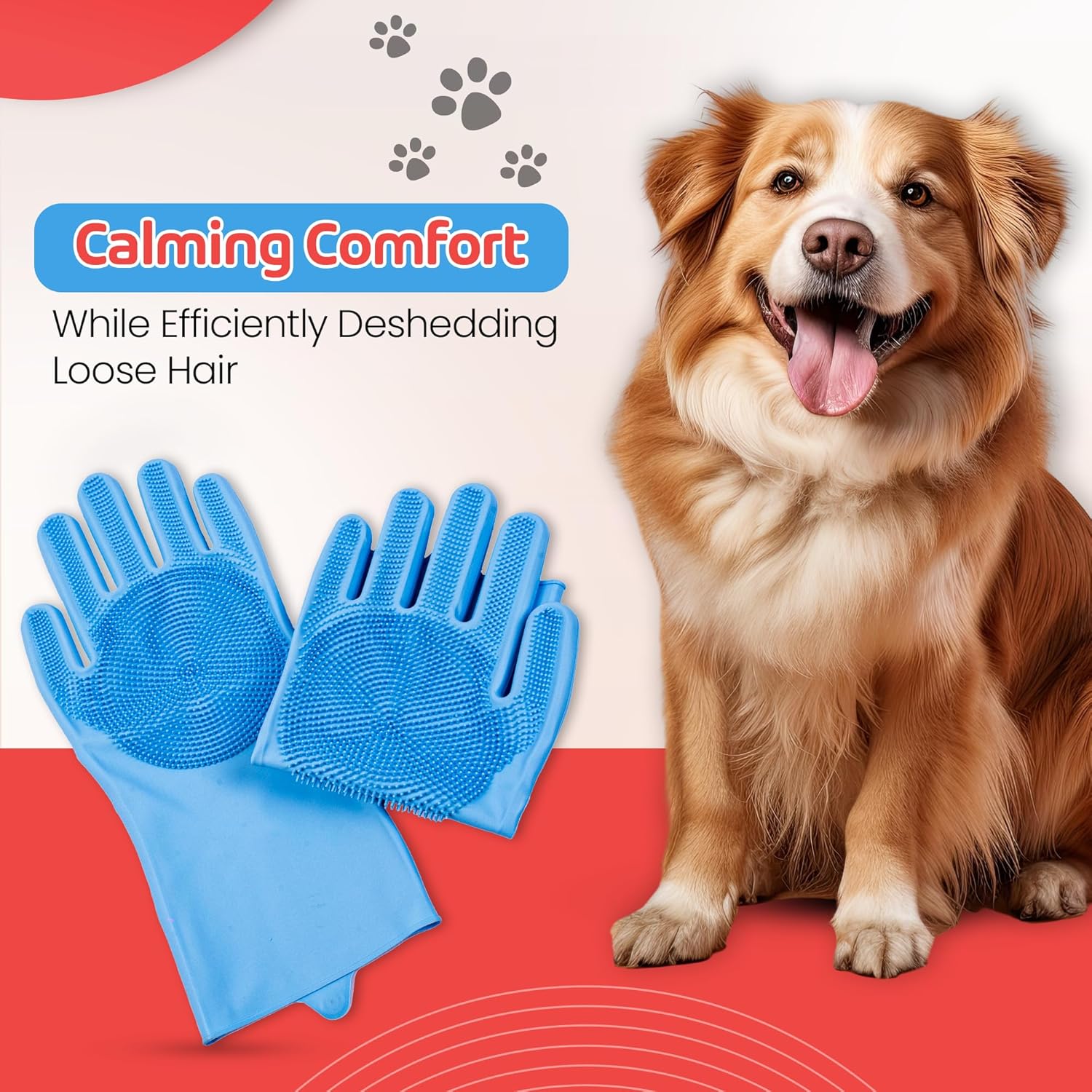 Adil’s Pet Grooming Gloves for Cats & Dogs – Waterproof Bathing, Massage, & Scrubbing Gloves (Pair of 1)