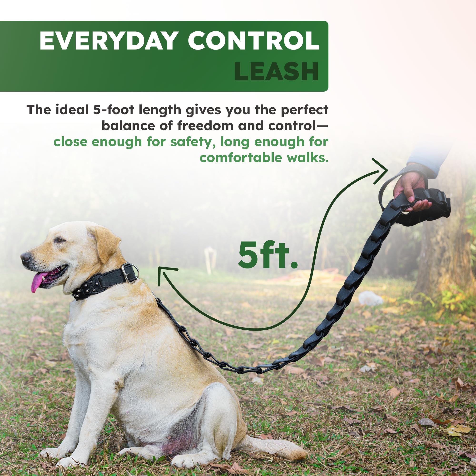 Adil's Premium Softy Leather Dog Leash 5ft Long 1.5 Inch Wide Braided Leash with Loop Handle 360° Swivel Hook Heavy Duty D-Ring Durable Walking Training Lead for Small Medium Large Pets