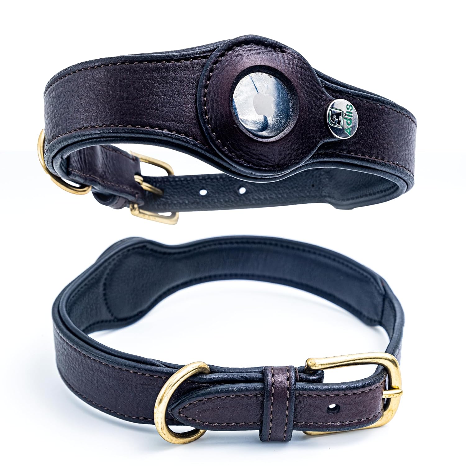 Adil’s AirTag Dog Collar – Genuine Leather with Secure Apple AirTag Holder