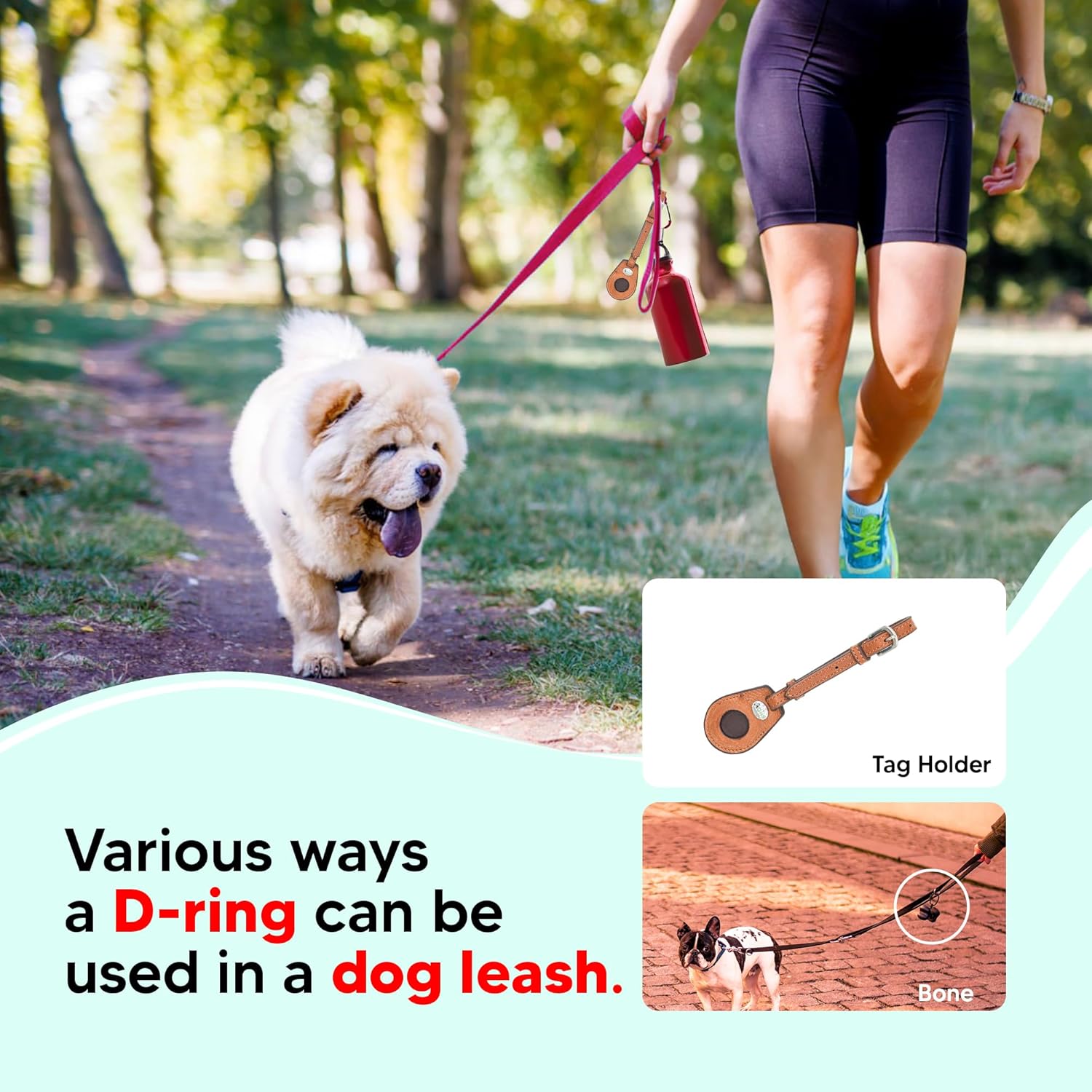 Adil’s Biothane Dog Leash - Waterproof Leashes for Dogs, Metal Hook, Adjustable 5ft Length Suitable for Dogs & Puppies, Ideal for Walking, Running & Training