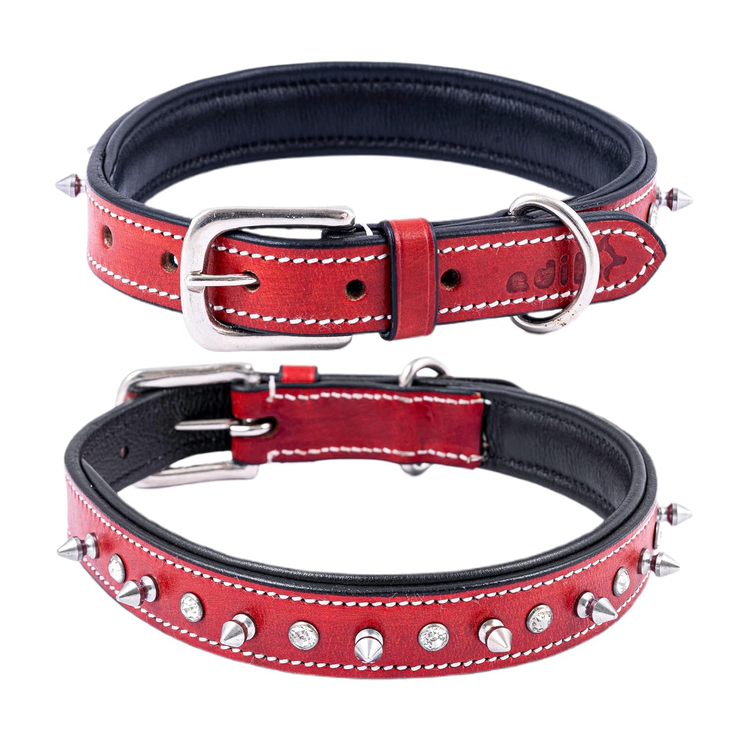 Adil’S Leather Spike Studded Dog Collar – Adjustable Pet Collar for Small, Medium, Large Dogs Durable & Stylish for Pitbulls, Bulldogs, Mastiffs & Guard Dogs