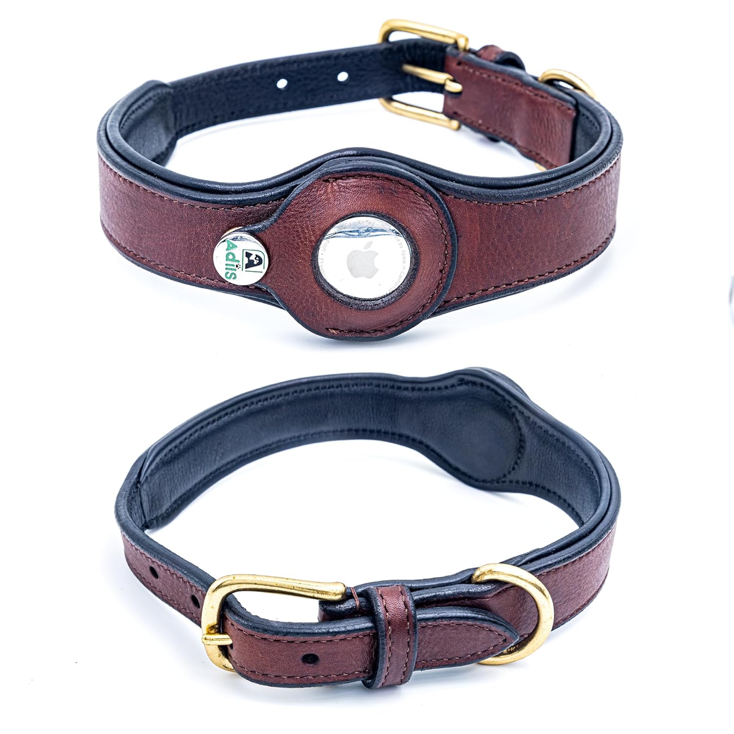 Adil’s AirTag Dog Collar – Genuine Leather with Secure Apple AirTag Holder