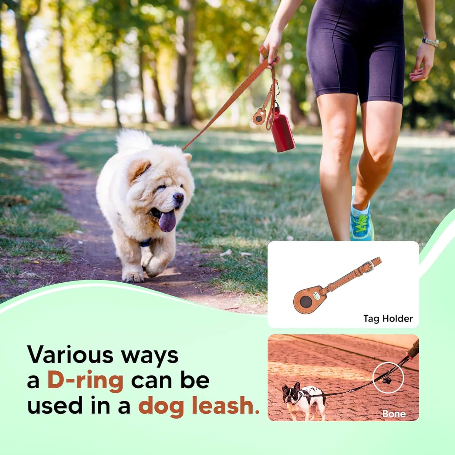 Adil’s Biothane Dog Leash - Waterproof Leashes for Dogs, Metal Hook, Adjustable 5ft Length Suitable for Dogs & Puppies, Ideal for Walking, Running & Training
