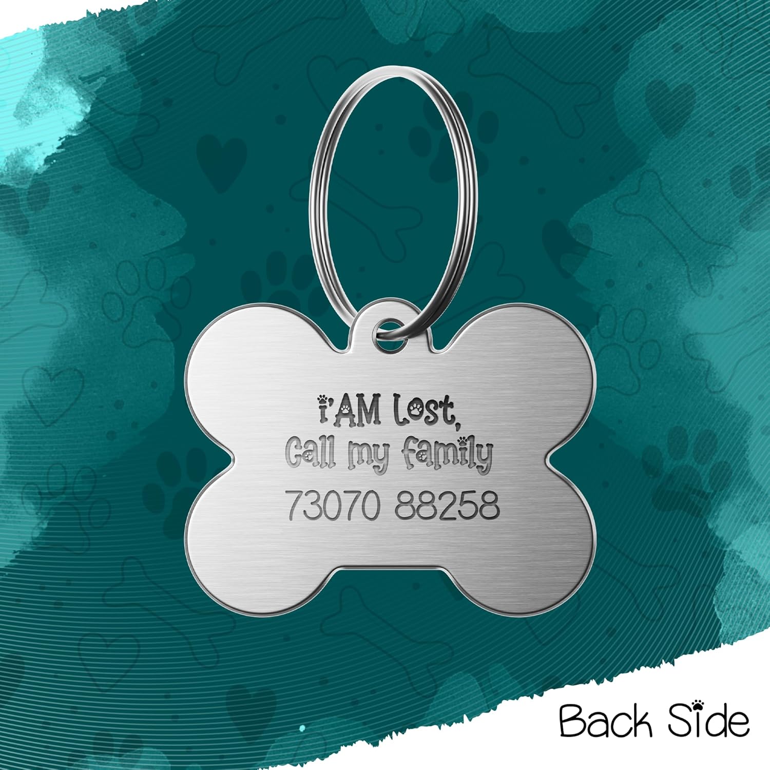 Adil’S Customized Pet ID Tag Name 1 mm Thick, Collar Tag for Pets, Dogs, Cats, Puppy – Personalized Stainless Steel Pet ID Tag Engraved Name Locket (2.5inch * 1.5inch)