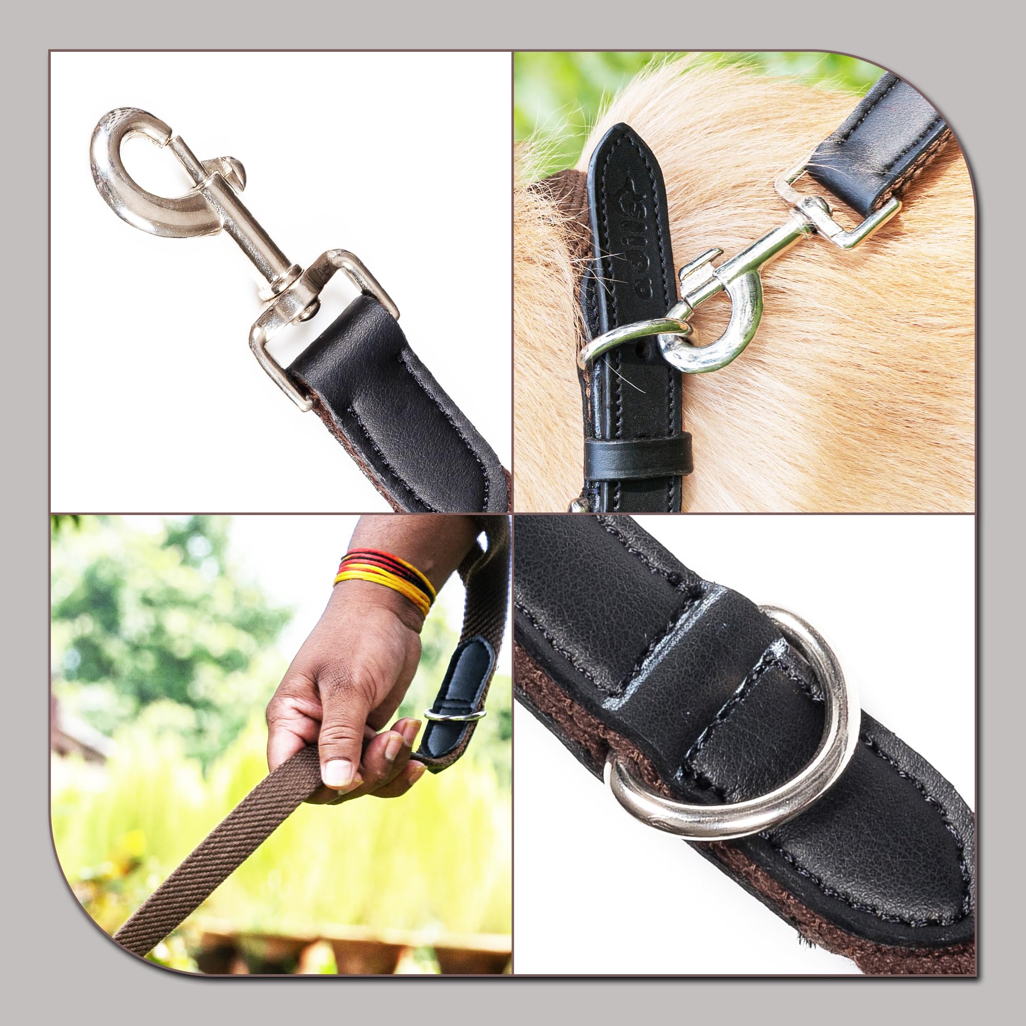 Adil’s 5FT Adjustable Cotton Dog Leash with Soft Leather Handle – Durable Long Lead with 360° Swivel Hook – Strong, Tangle-Free Leash for Walking & Training Small, Medium & Large Dogs