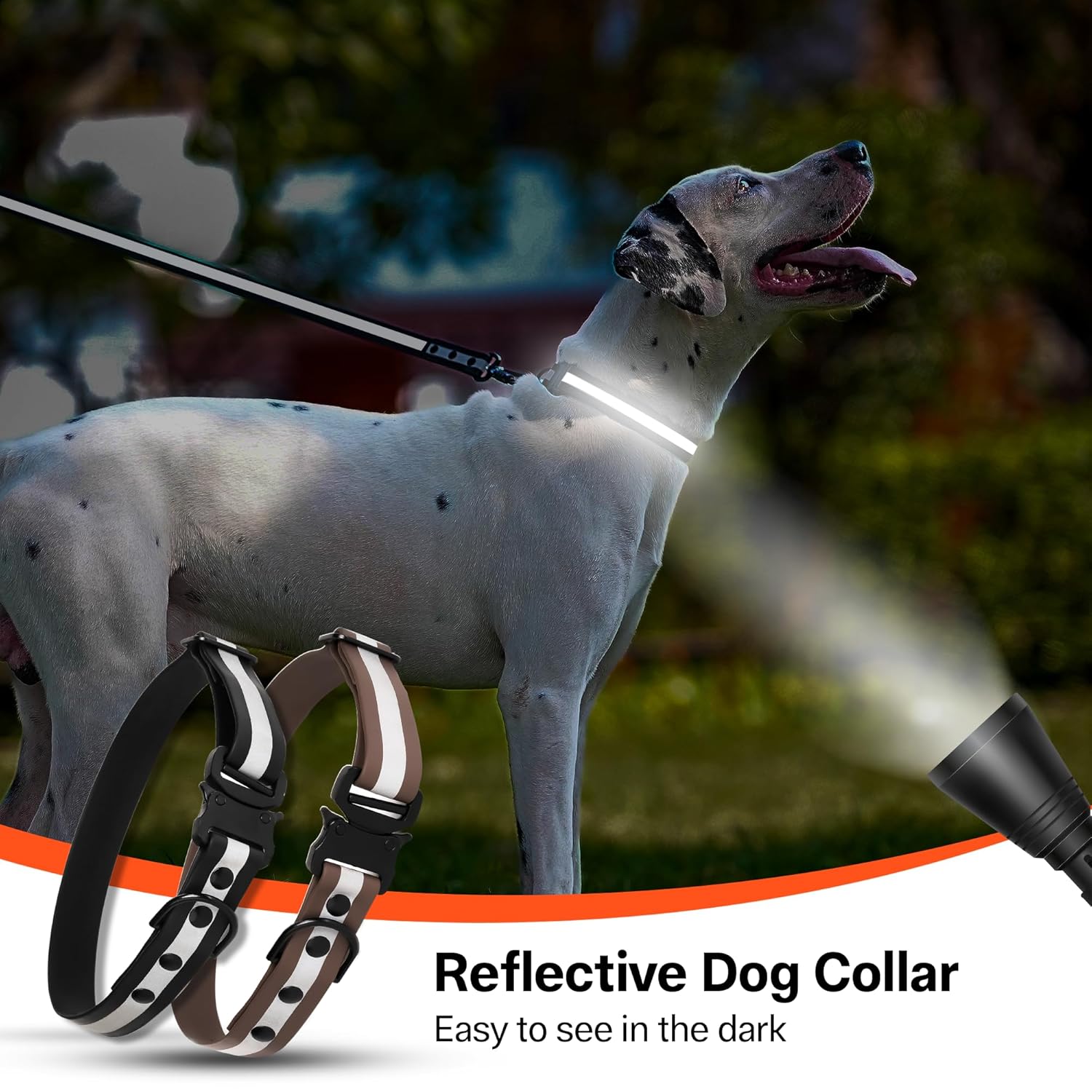 Adil’S Biothane Reflective Dog Collar 1 inch Width - Waterproof Heavy Duty Dog Collars with Quick Release Buckle & D-Ring for leashes Fits Small, Large & Medium Dogs