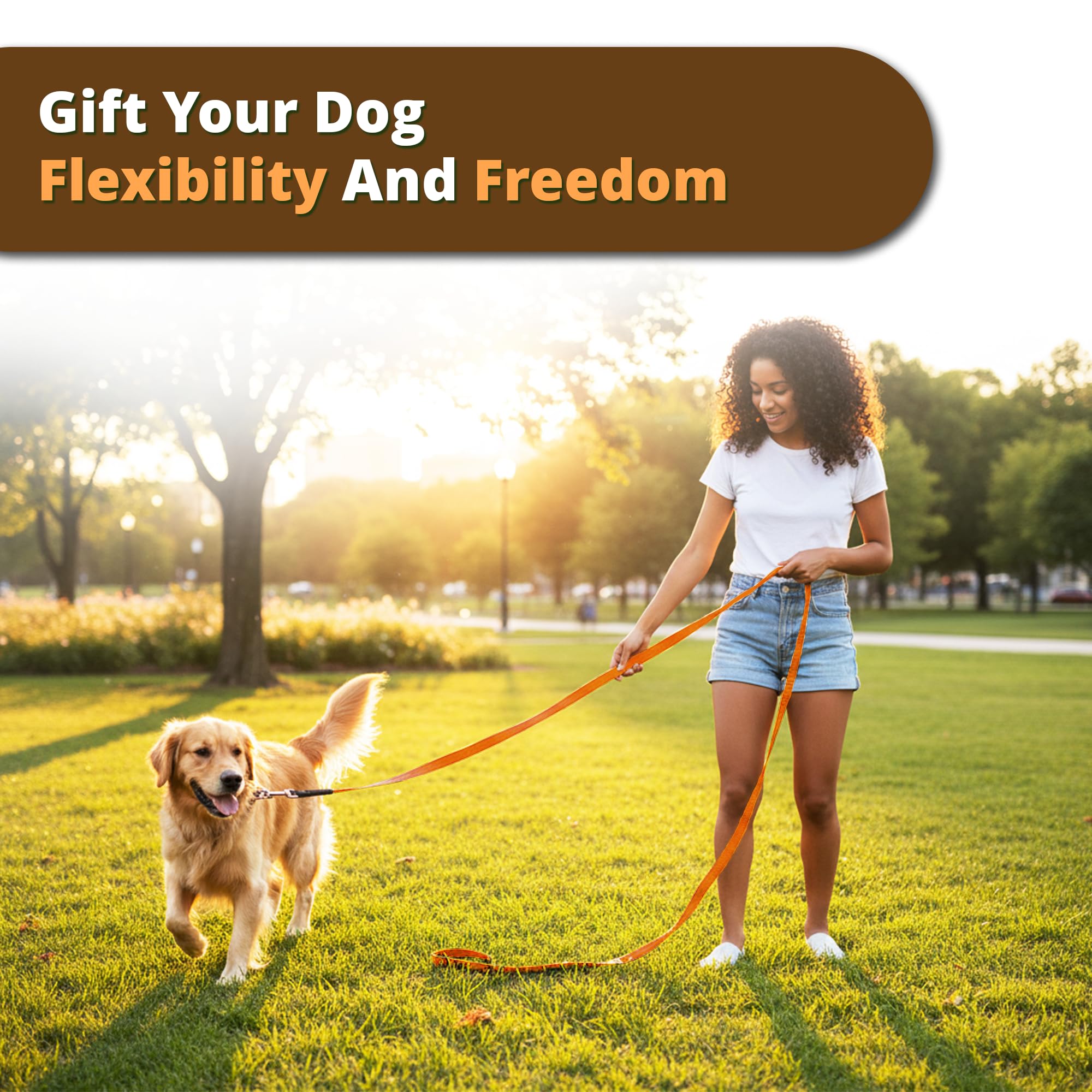 Adil’s 10FT Adjustable Dog Leash Features a Soft Leather Handle, Strong Nylon, and a 360° Swivel Hook—Durable, Comfy, and Ideal for Small to Large Dogs.