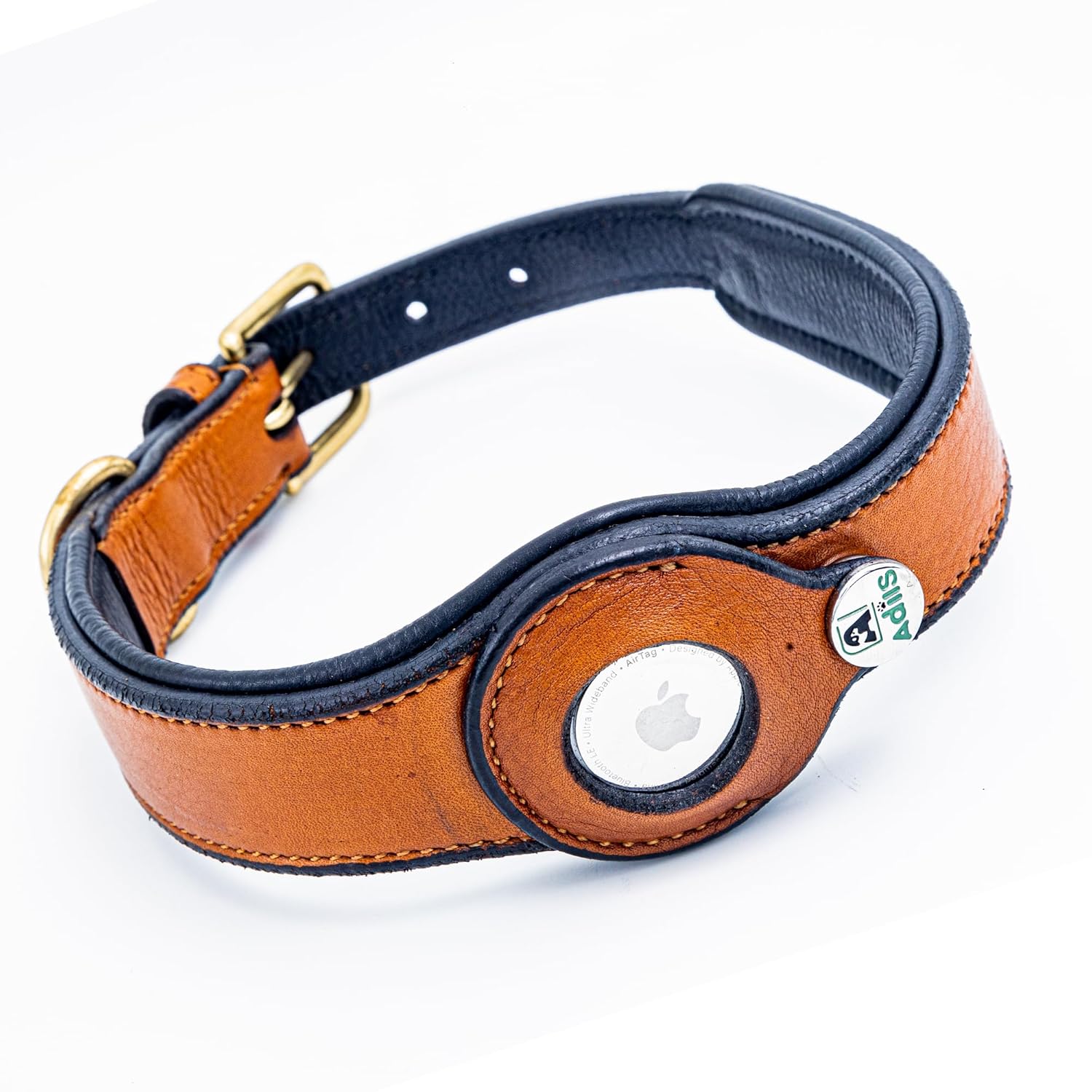 Adil’s AirTag Dog Collar – Genuine Leather with Secure Apple AirTag Holder