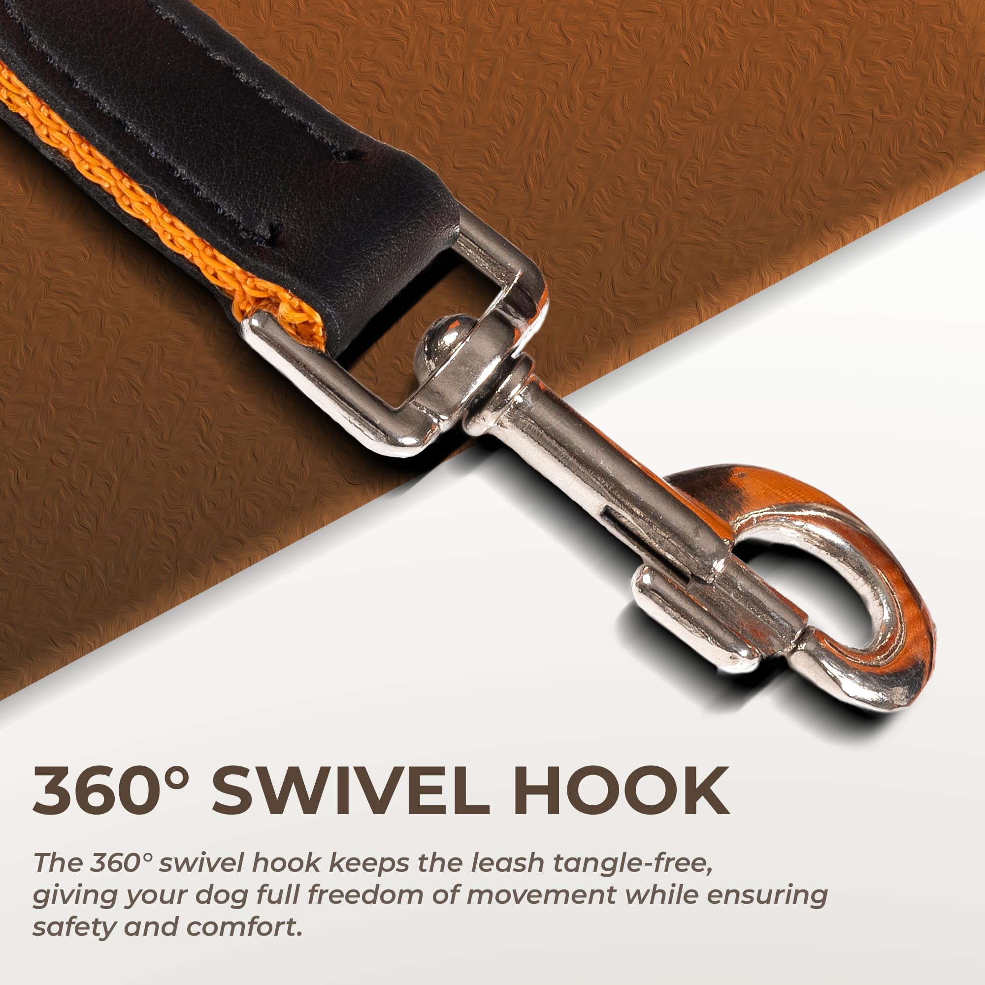 Adil’s 5FT Adjustable Nylon Dog Leash with Soft Leather Handle – Durable Long Lead with 360° Swivel Hook – Strong, Tangle-Free Leash for Walking & Training Small, Medium & Large Dogs