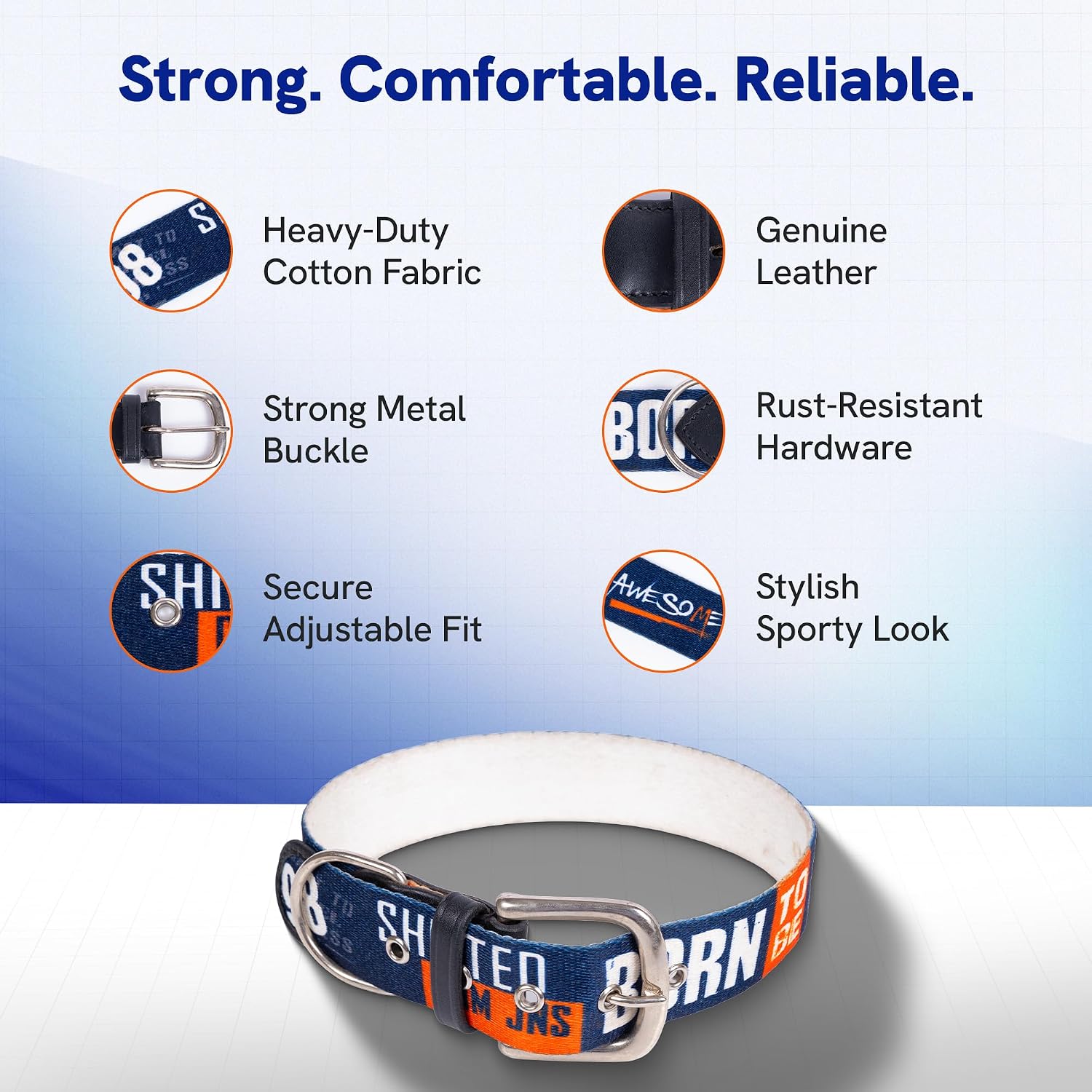 ADIL's Handcrafted Cotton Dog Collar – Premium Graffiti Printed Webbing Neckbelt with Heavy-Duty Metal Buckle & Strong D-Ring Adjustable Neckband for Small Medium Large Dogs