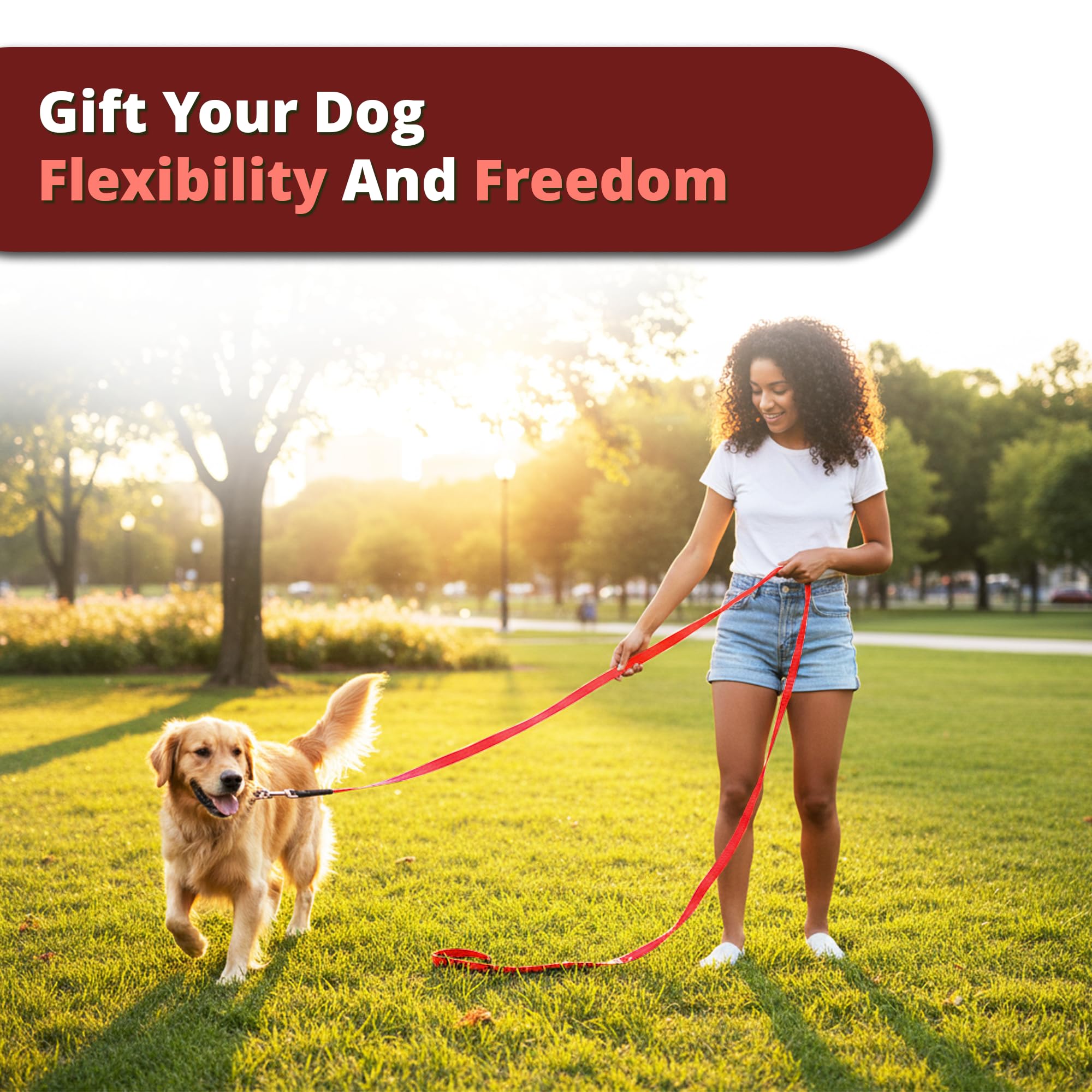 Adil’s 10FT Adjustable Dog Leash Features a Soft Leather Handle, Strong Nylon, and a 360° Swivel Hook—Durable, Comfy, and Ideal for Small to Large Dogs.