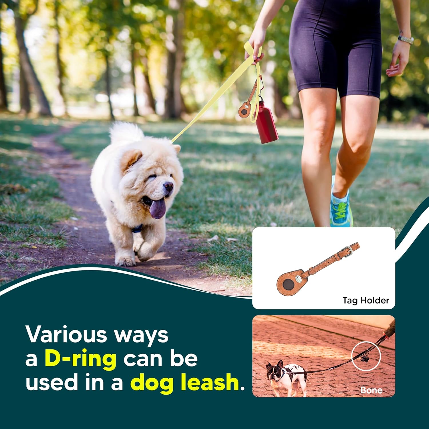 Adil’s Biothane Dog Leash - Waterproof Leashes for Dogs, Metal Hook, Adjustable 5ft Length Suitable for Dogs & Puppies, Ideal for Walking, Running & Training