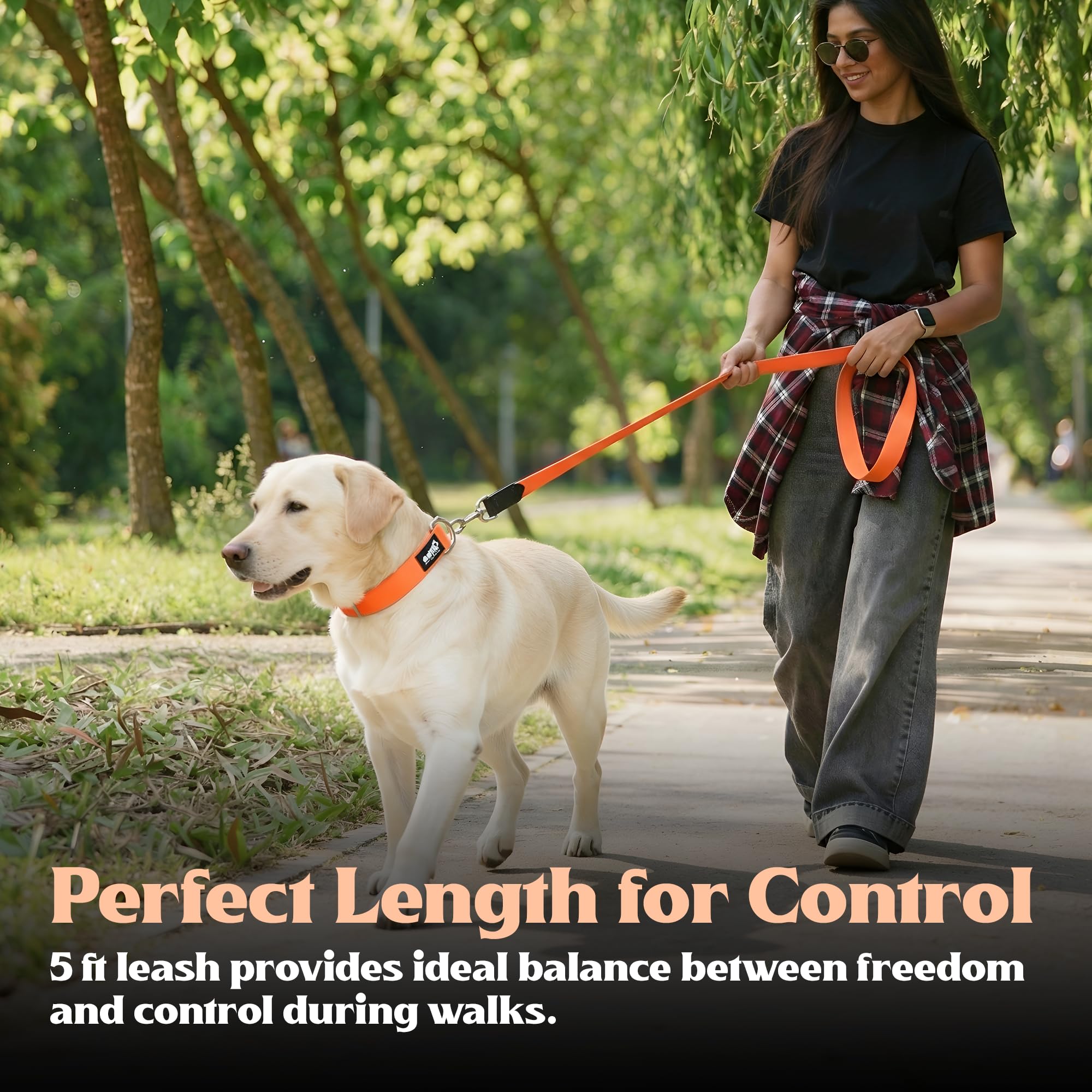 ADIL's Nylon Dog Leash, Heavy Duty Walking Lead with 360° Swivel Metal Hook 1.5 Inch Wide Durable Training Cord with Comfortable Loop Handle for Medium Large Dogs