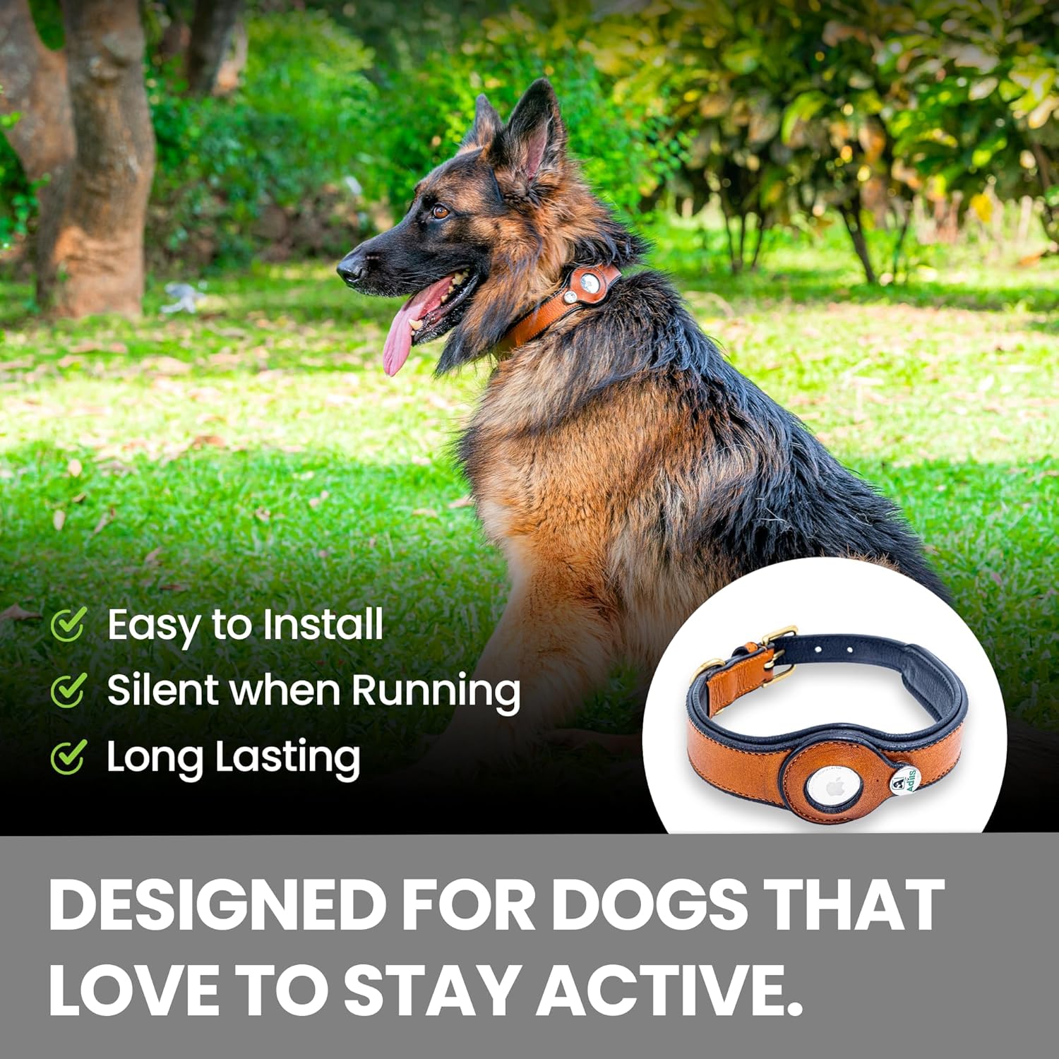 Adil’s AirTag Dog Collar – Genuine Leather with Secure Apple AirTag Holder