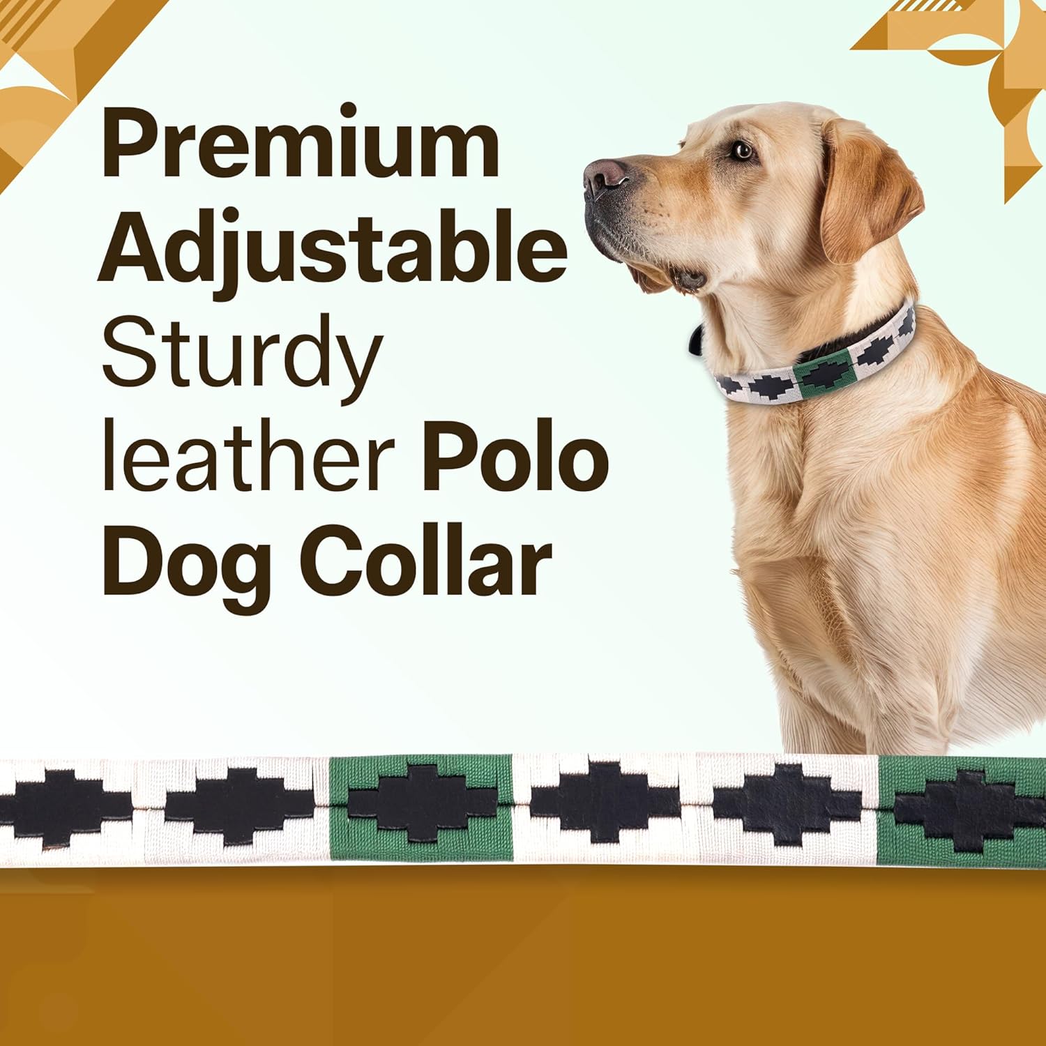 ADIL'S Polo Dog Collar,1 Inch Width Handcrafted by Artisans|Leather Dog Collar with Strong Metal Buckle & D-Ring for Small, Medium & Large Dogs