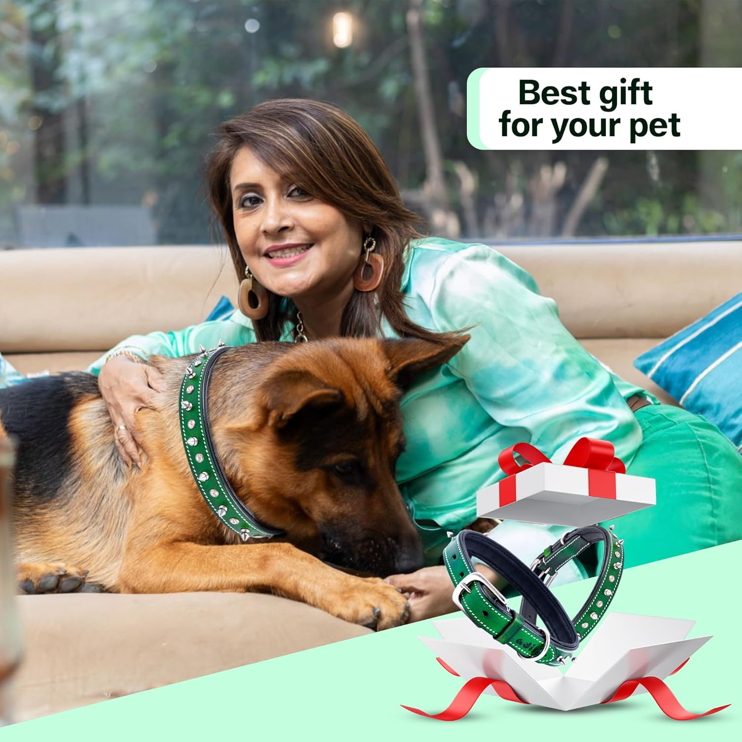 Adil’S Leather Spike Studded Dog Collar – Adjustable Pet Collar for Small, Medium, Large Dogs Durable & Stylish for Pitbulls, Bulldogs, Mastiffs & Guard Dogs