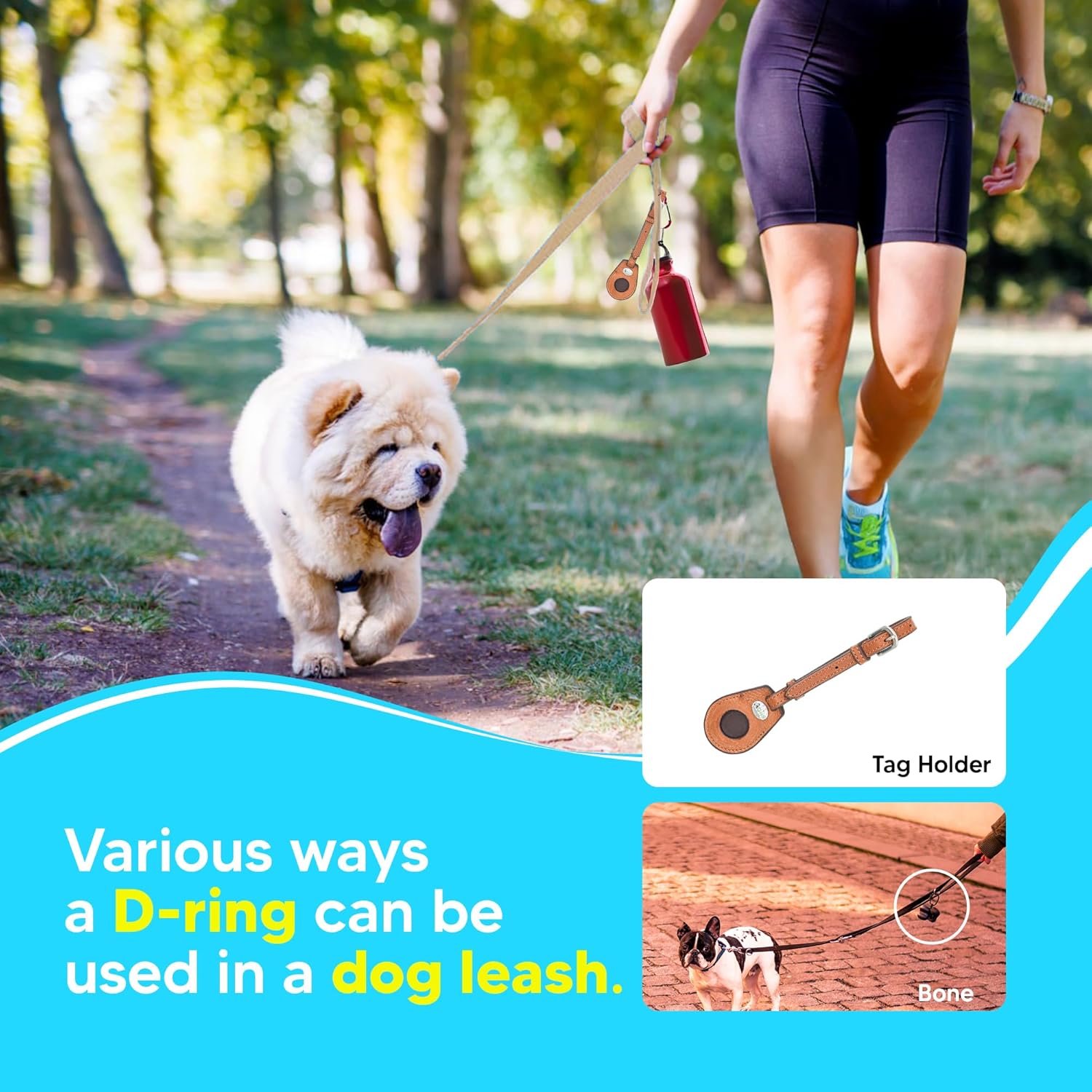 Adil’s Biothane Dog Leash - Waterproof Leashes for Dogs, Metal Hook, Adjustable 5ft Length Suitable for Dogs & Puppies, Ideal for Walking, Running & Training