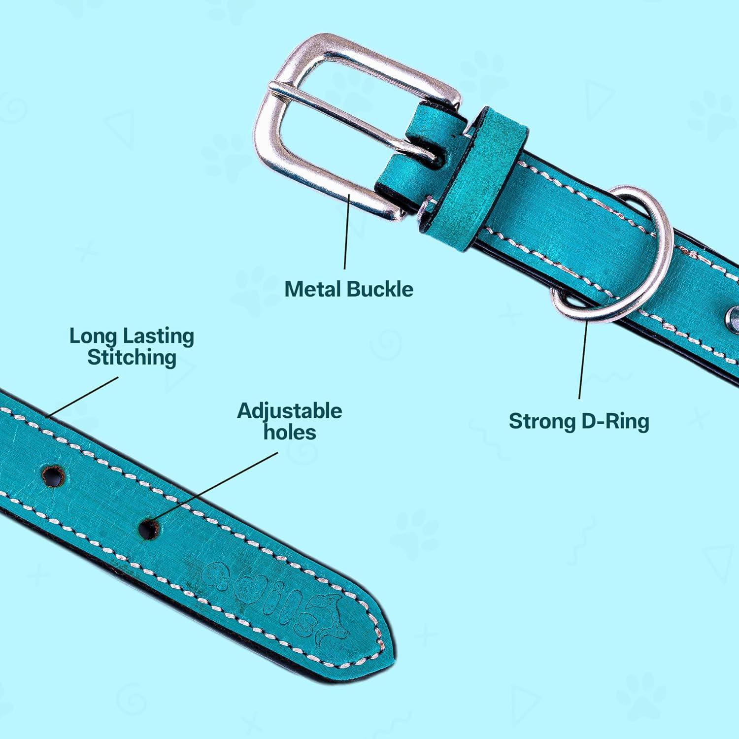 Adil’S Leather Spike Studded Dog Collar – Adjustable Pet Collar for Small, Medium, Large Dogs Durable & Stylish for Pitbulls, Bulldogs, Mastiffs & Guard Dogs