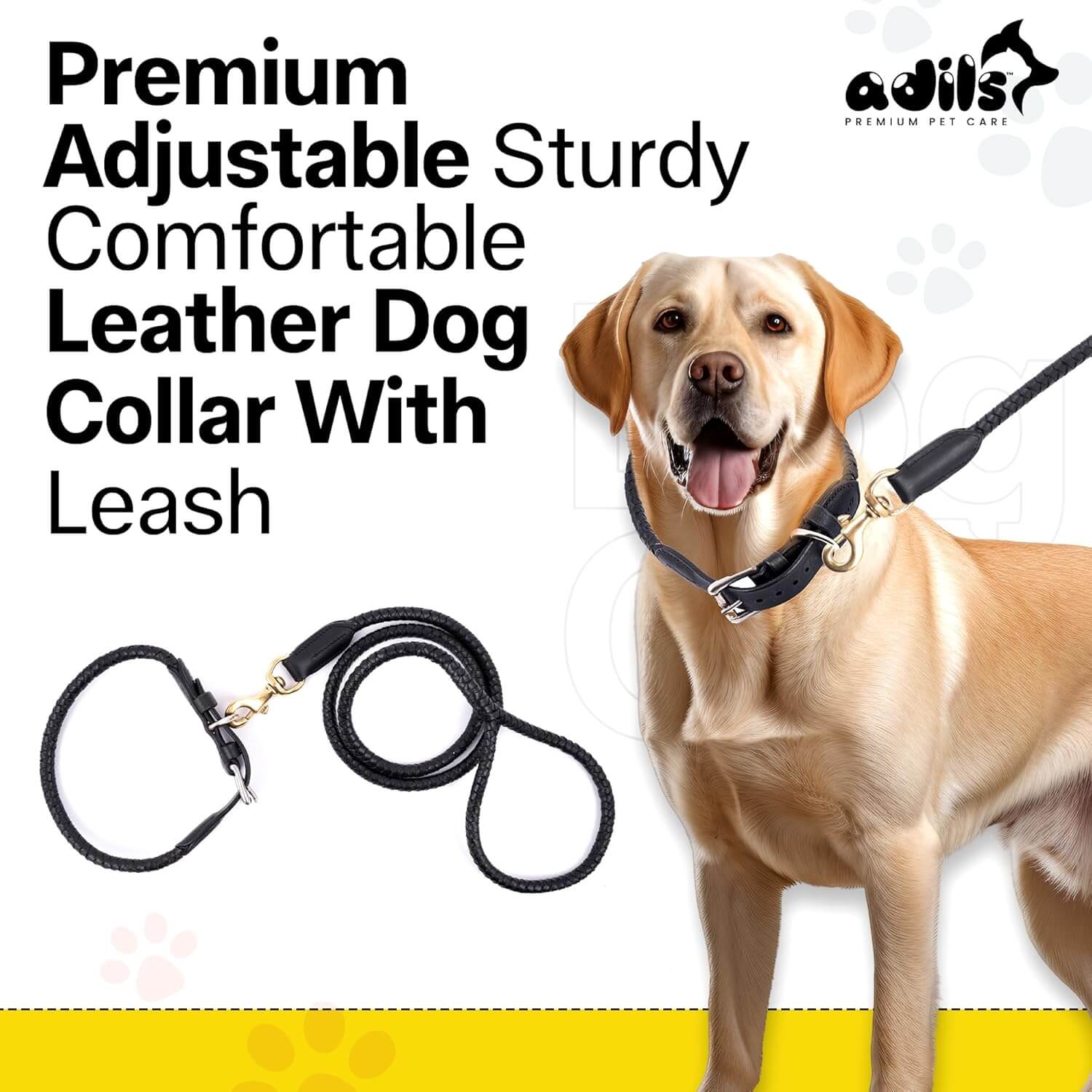 Braided Rolled Drum Dyed (DD) Leather Dog Collar & Leash