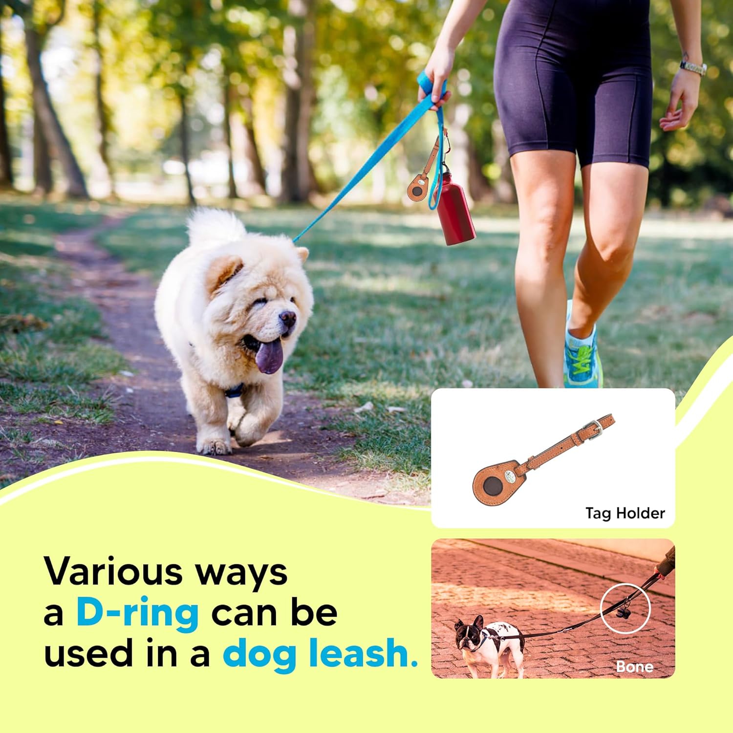 Adil’s Biothane Dog Leash - Waterproof Leashes for Dogs, Metal Hook, Adjustable 5ft Length Suitable for Dogs & Puppies, Ideal for Walking, Running & Training