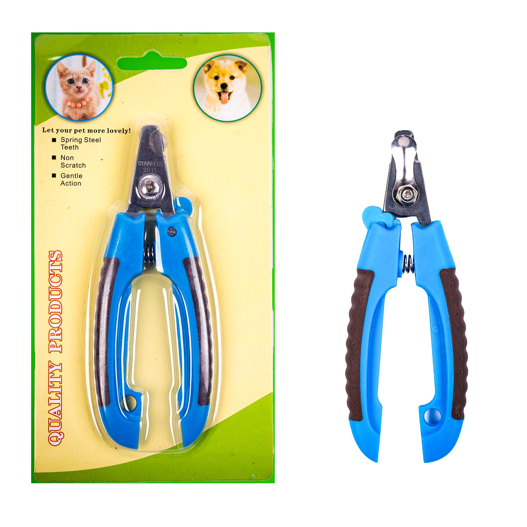 Adil’s Dog Nail Clipper - Pet Nail Trimmer with Safety Guard - Nail Cutter for Dogs & Cats, Stainless Steel Blades, Non-Slip Rubber Handle Grooming Tool for Pets