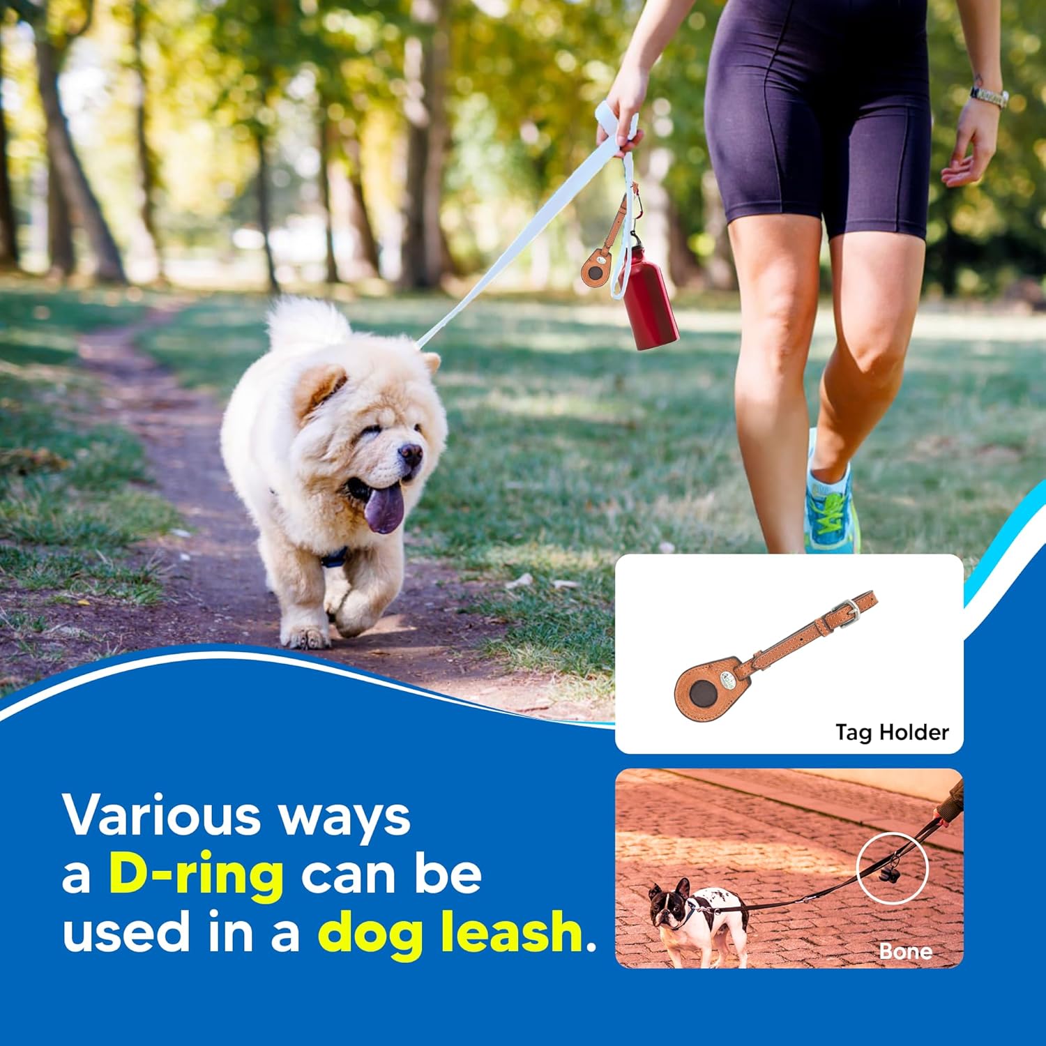 Adil’s Biothane Dog Leash - Waterproof Leashes for Dogs, Metal Hook, Adjustable 5ft Length Suitable for Dogs & Puppies, Ideal for Walking, Running & Training