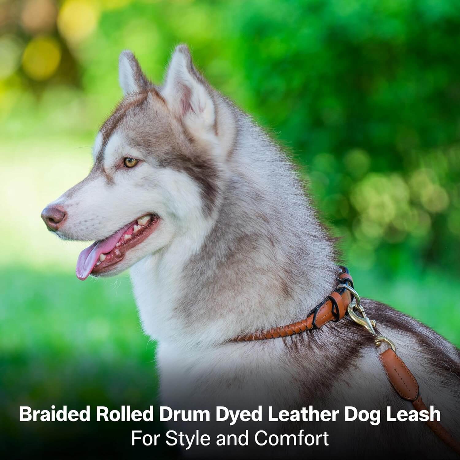 Adil’S Braided Rolled Drum Dyed Leather Dog Leash with 360 Degree Rotating Clasp 5 FT Long, Non-Slip Grip Handle, Suitable for Large & Medium Dogs