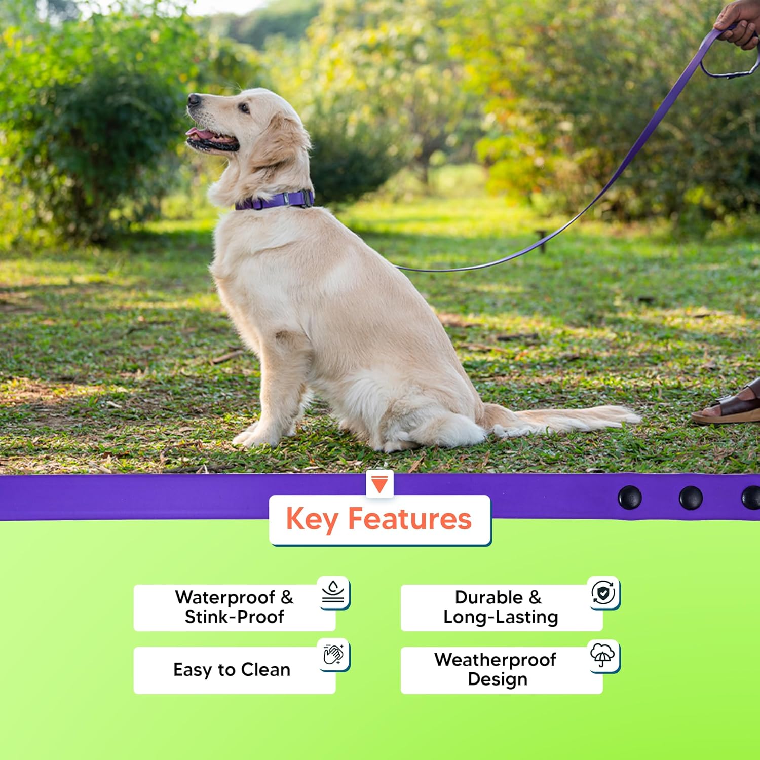 Adil’s Biothane Dog Leash - Waterproof Leashes for Dogs, Metal Hook, Adjustable 5ft Length Suitable for Dogs & Puppies, Ideal for Walking, Running & Training