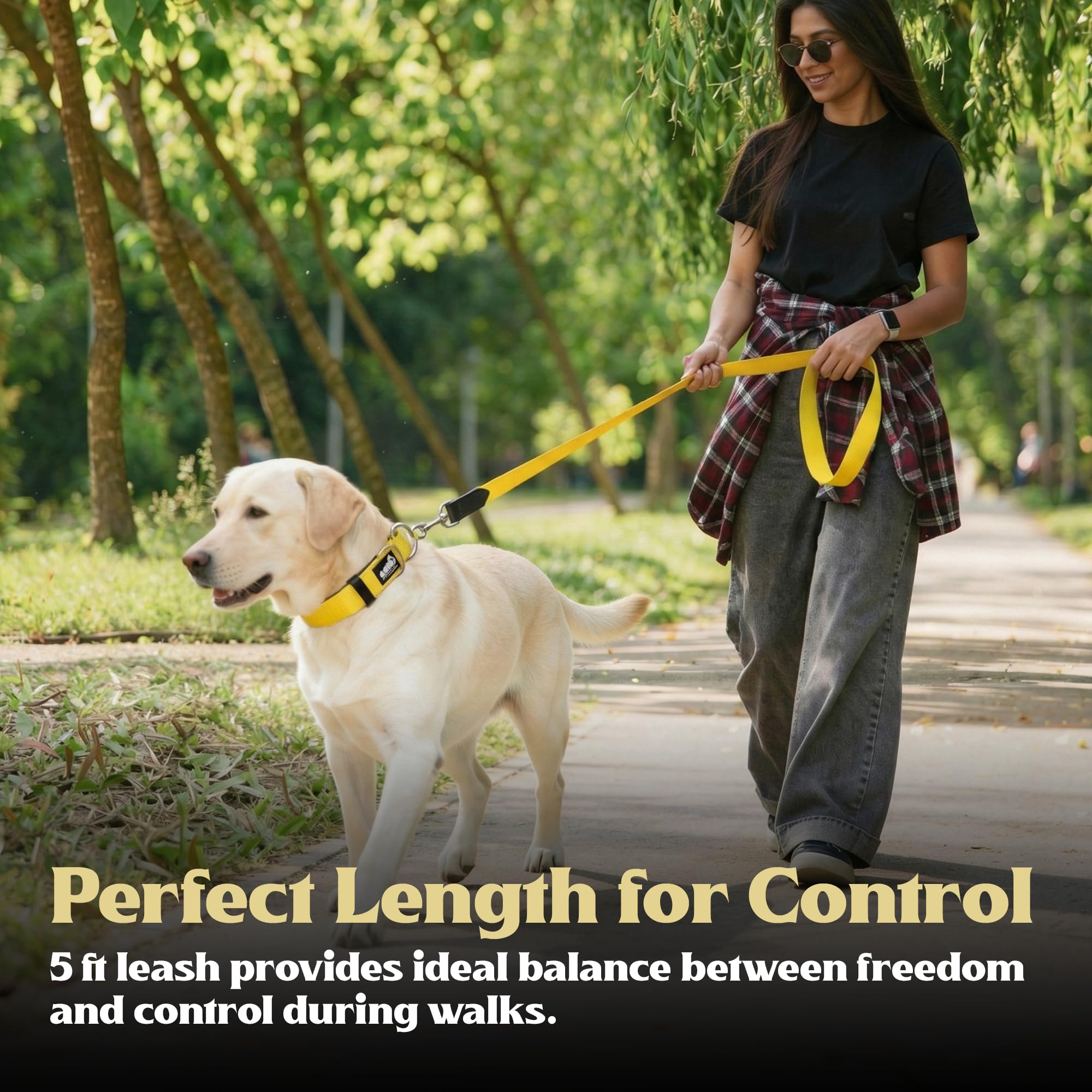 ADIL's Nylon Dog Leash, Heavy Duty Walking Lead with 360° Swivel Metal Hook 1.5 Inch Wide Durable Training Cord with Comfortable Loop Handle for Medium Large Dogs