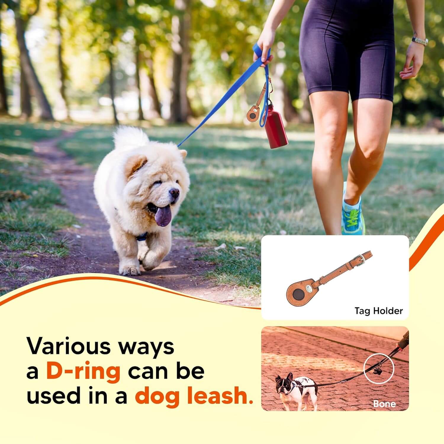 Adil’s Biothane Dog Leash - Waterproof Leashes for Dogs, Metal Hook, Adjustable 5ft Length Suitable for Dogs & Puppies, Ideal for Walking, Running & Training