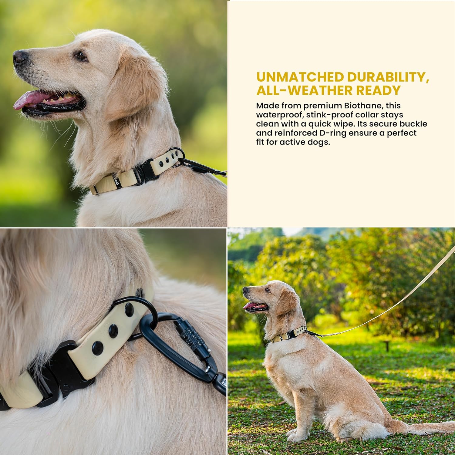 Adil’S Biothane Dog Collar - Waterproof Heavy Duty Dog Collars with Quick Release Buckle & D-Ring