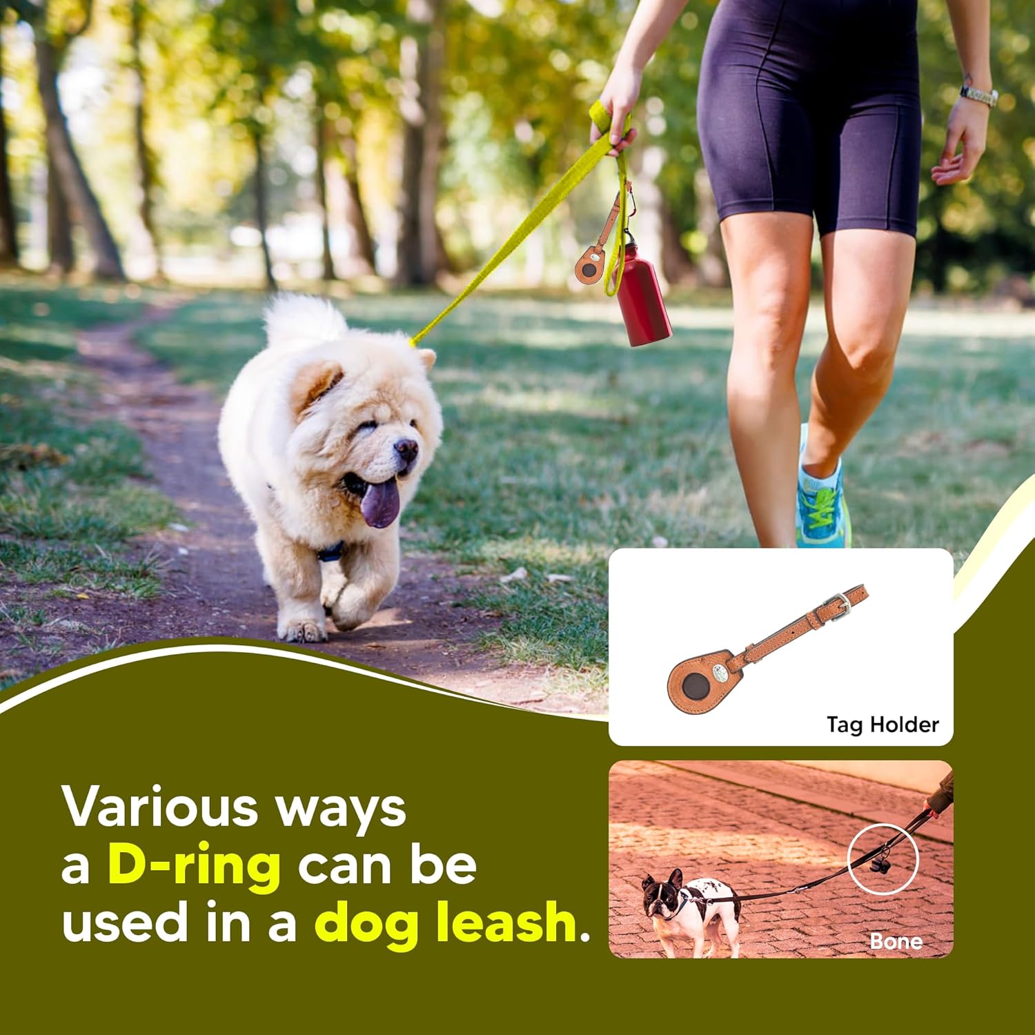 Adil’s Biothane Dog Leash - Waterproof Leashes for Dogs, Metal Hook, Adjustable 5ft Length Suitable for Dogs & Puppies, Ideal for Walking, Running & Training