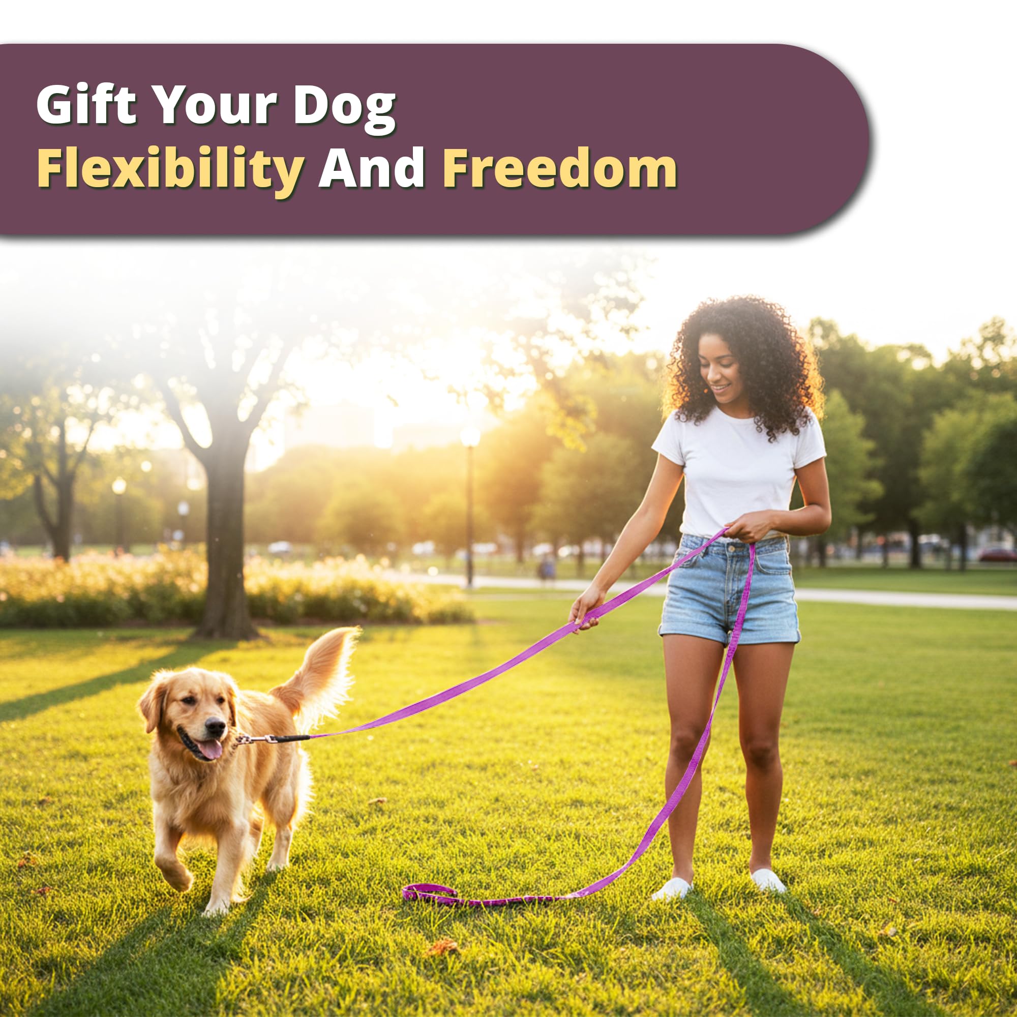 Adil’s 10FT Adjustable Dog Leash Features a Soft Leather Handle, Strong Nylon, and a 360° Swivel Hook—Durable, Comfy, and Ideal for Small to Large Dogs.