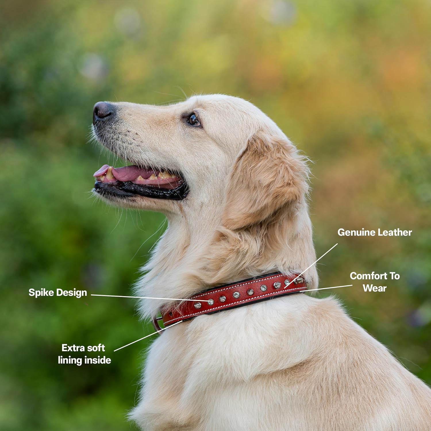 Adil’S Leather Spike Studded Dog Collar – Adjustable Pet Collar for Small, Medium, Large Dogs Durable & Stylish for Pitbulls, Bulldogs, Mastiffs & Guard Dogs