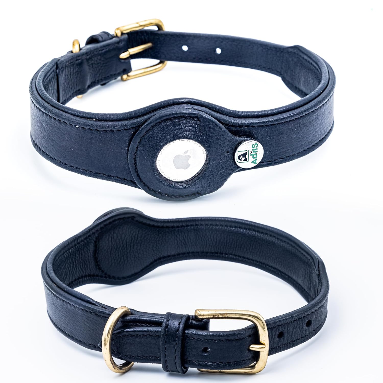 Adil’s AirTag Dog Collar – Genuine Leather with Secure Apple AirTag Holder