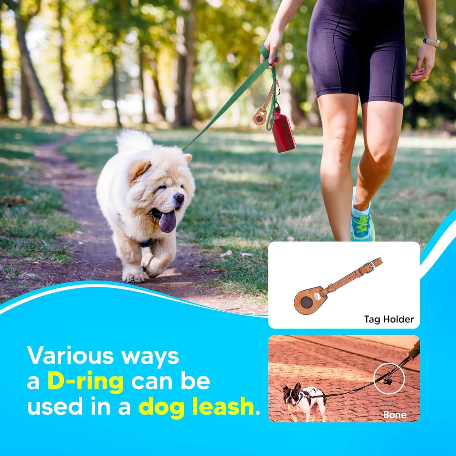 Adil’s Biothane Dog Leash - Waterproof Leashes for Dogs, Metal Hook, Adjustable 5ft Length Suitable for Dogs & Puppies, Ideal for Walking, Running & Training