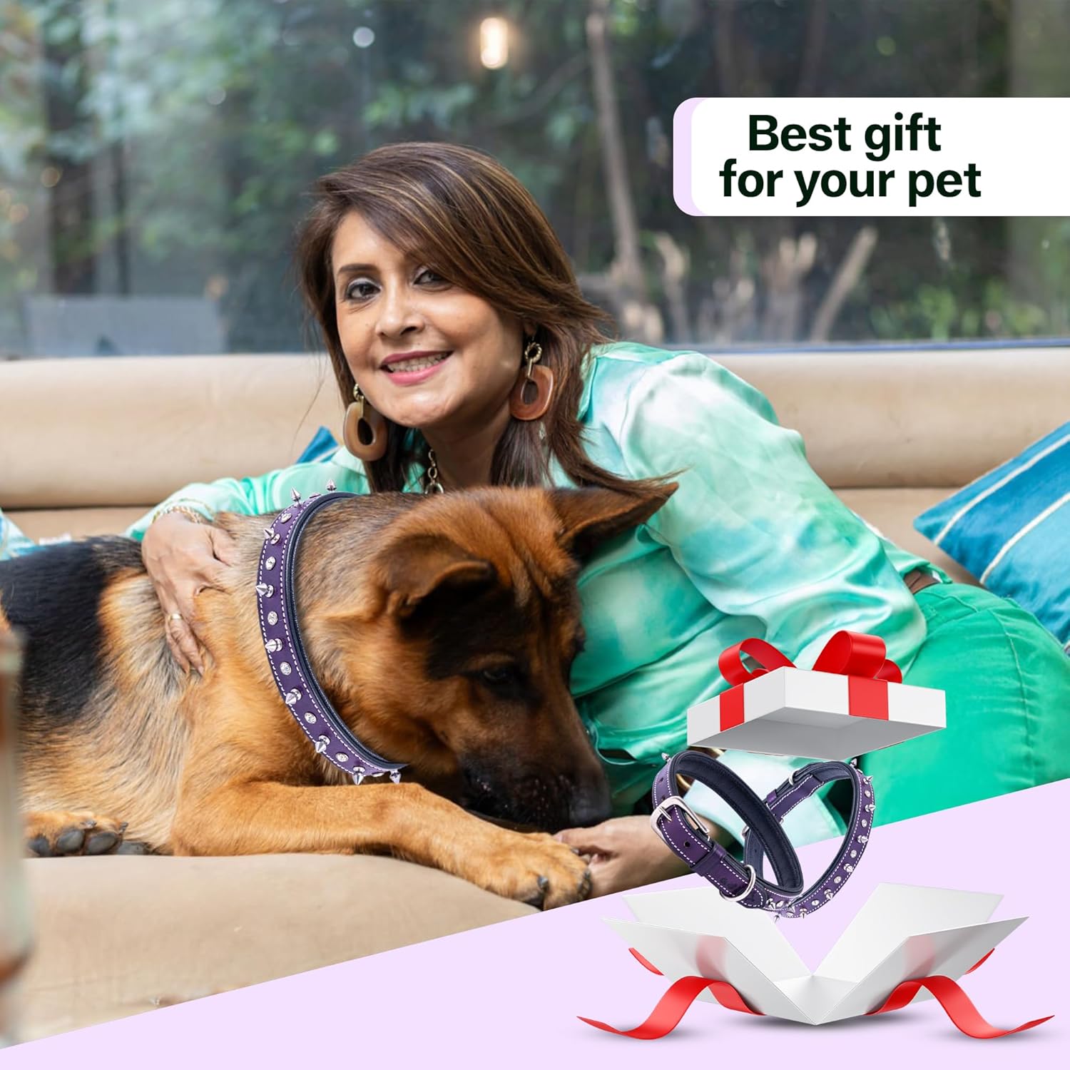 Adil’S Leather Spike Studded Dog Collar – Adjustable Pet Collar for Small, Medium, Large Dogs Durable & Stylish for Pitbulls, Bulldogs, Mastiffs & Guard Dogs