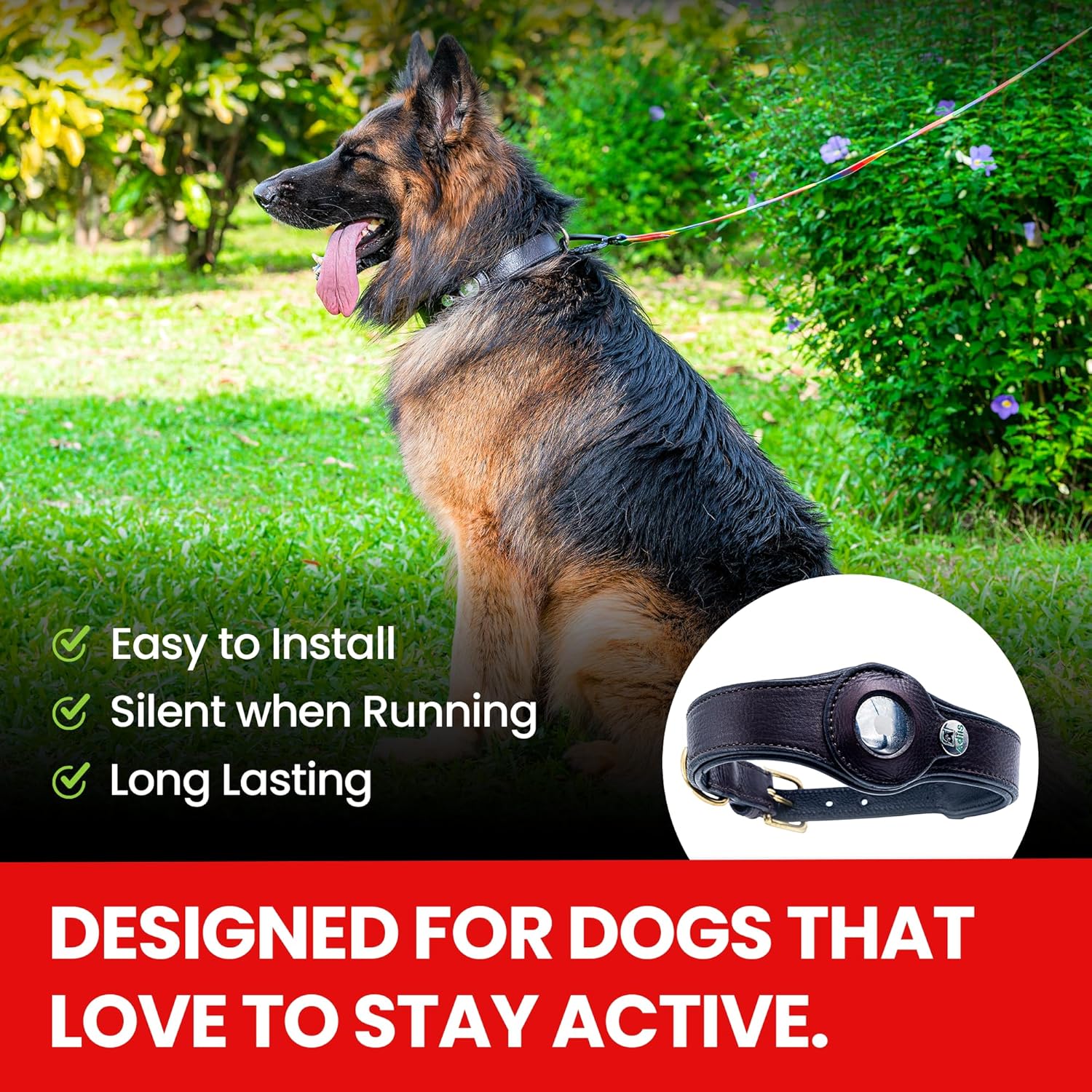 Adil’s AirTag Dog Collar – Genuine Leather with Secure Apple AirTag Holder