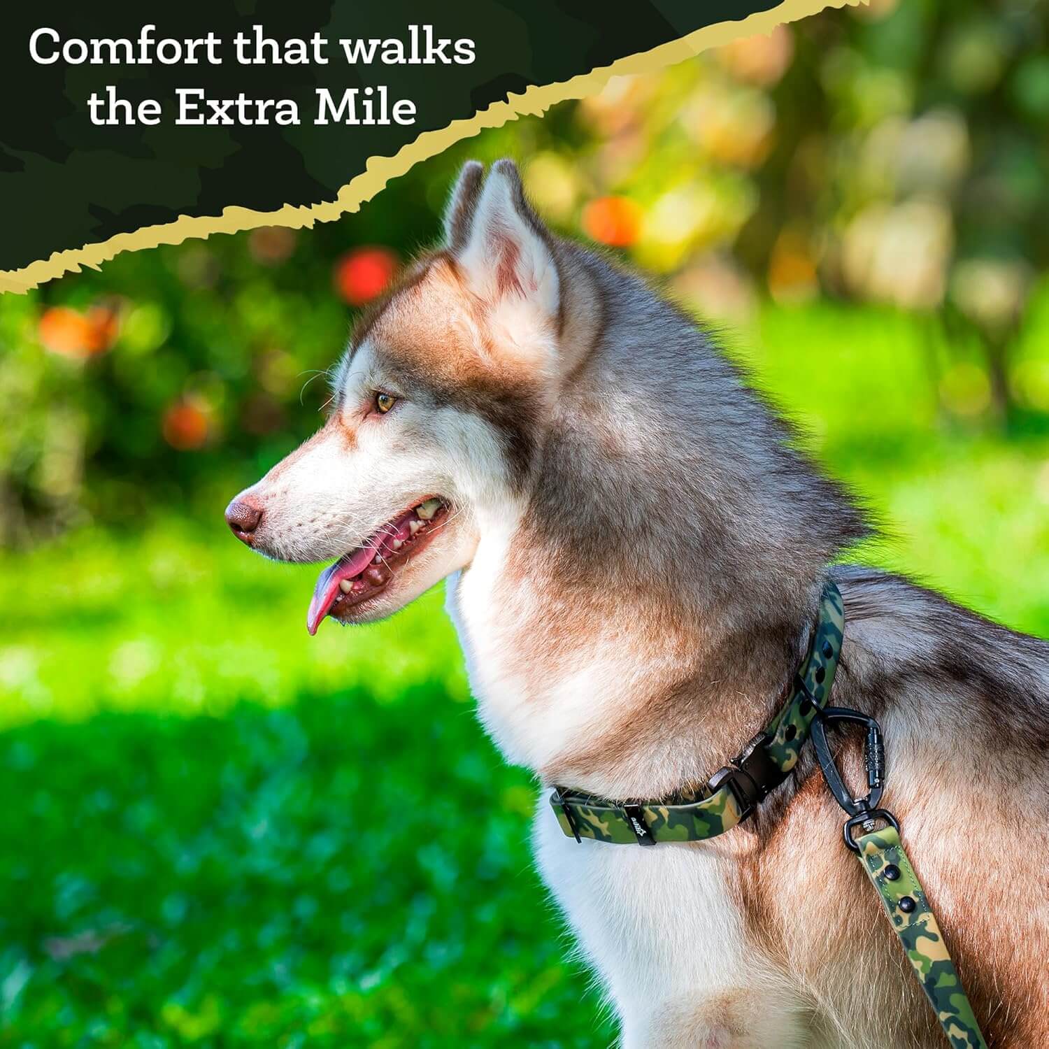 Army Print Biothane Leash - Waterproof Leashes for Dogs, Metal Hook, Adjustable 5ft Length Suitable for Dogs & Puppies, Ideal for Walking, Running & Training (Green)