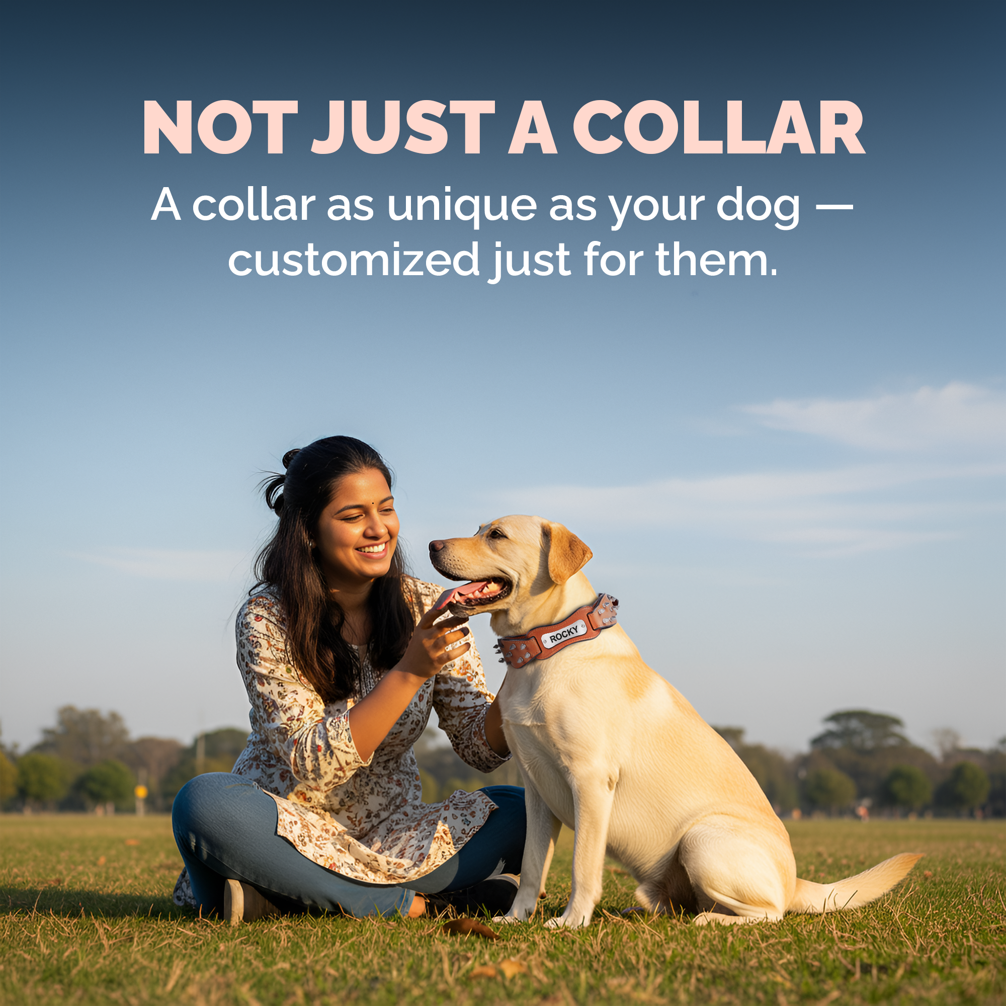 Adil's Personalized Softy Premium Leather Spiked Dog Collar – 1.5 Inch Wide Loop Design Heavy Duty Soft Padded Neckbelt, Sturdy Stainless Steel Buckle & D-Ring for Small, Medium & Large Pets