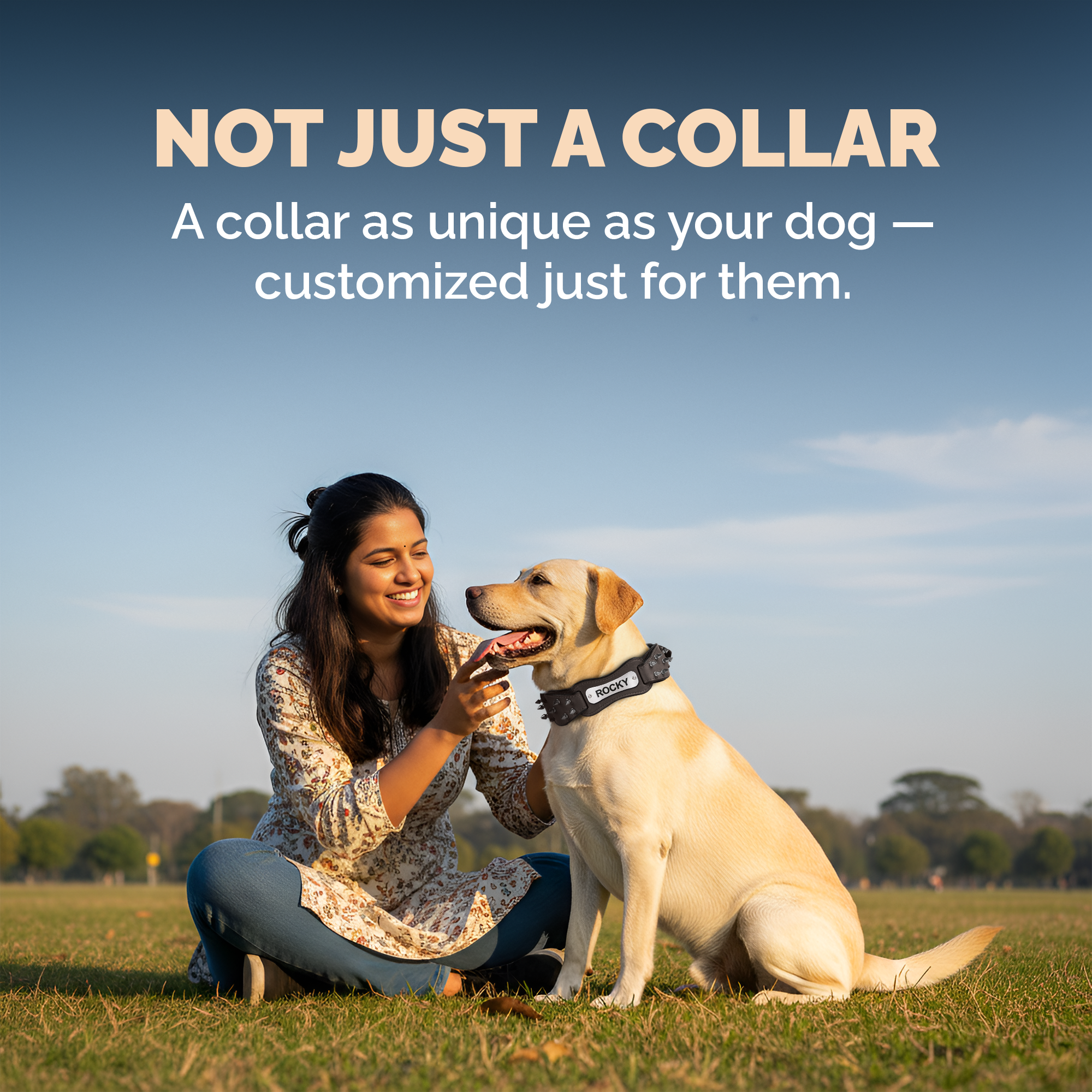 Adil's Personalized Softy Premium Leather Spiked Dog Collar – 1.5 Inch Wide Loop Design Heavy Duty Soft Padded Neckbelt, Sturdy Stainless Steel Buckle & D-Ring for Small, Medium & Large Pets